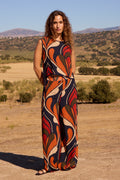 AZZURA PANT - Pantalón maxi print geométrico