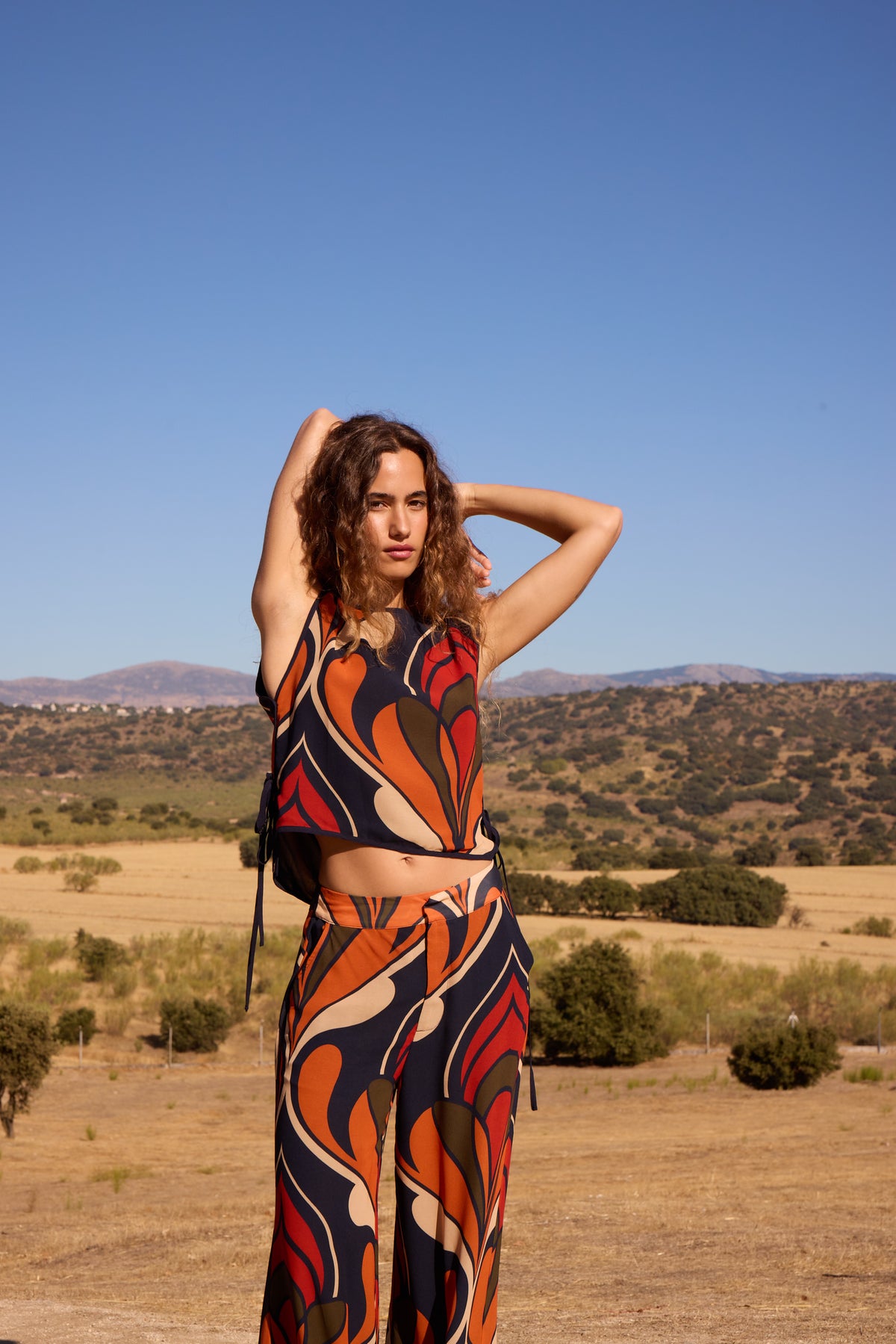 AZZURA TOP - Top maxi print geométrico