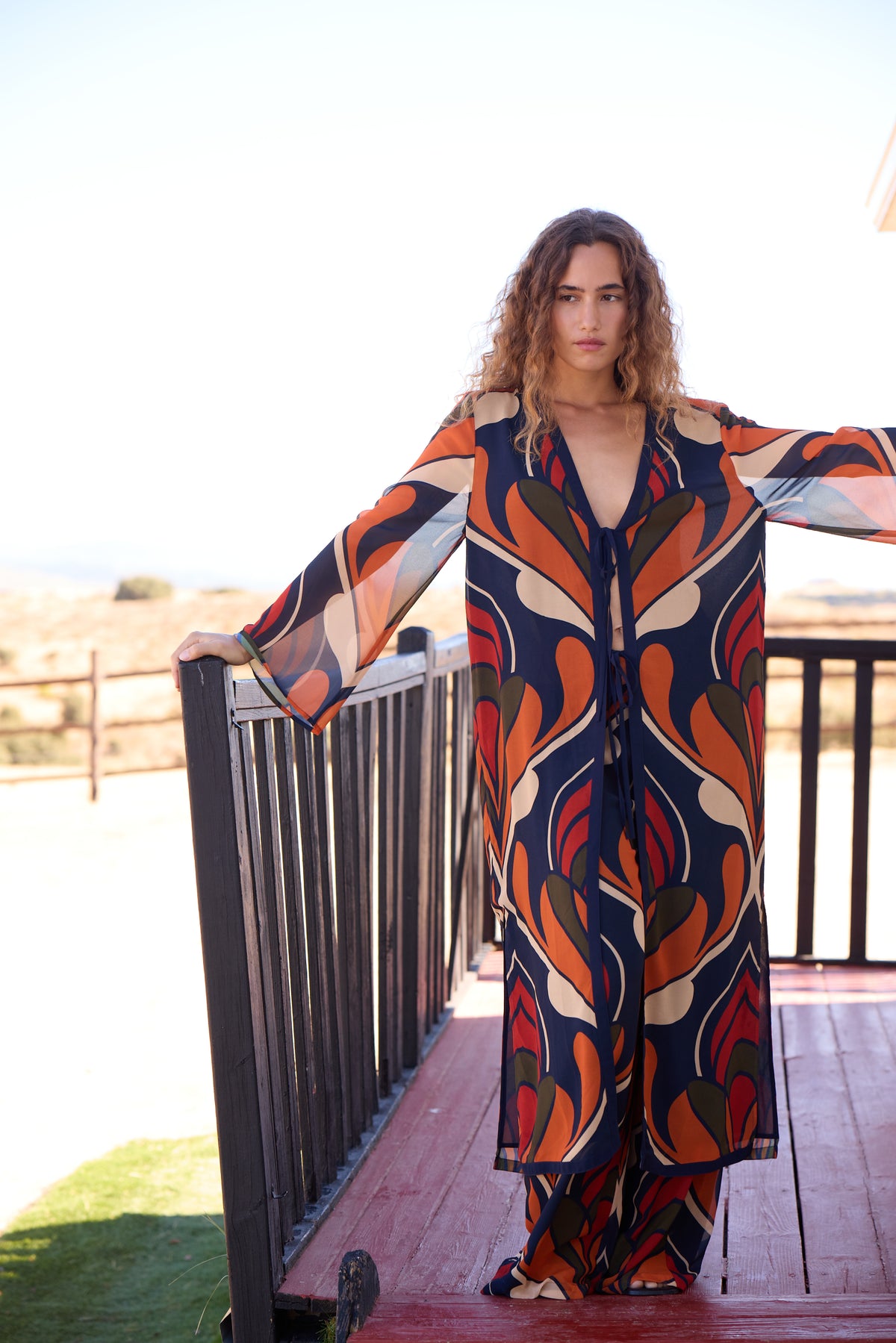 AZZURA KAFTAN - Kaftan maxi print geométrico