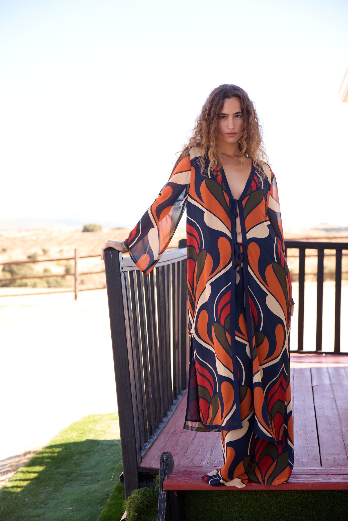 AZZURA KAFTAN - Kaftan maxi print geométrico