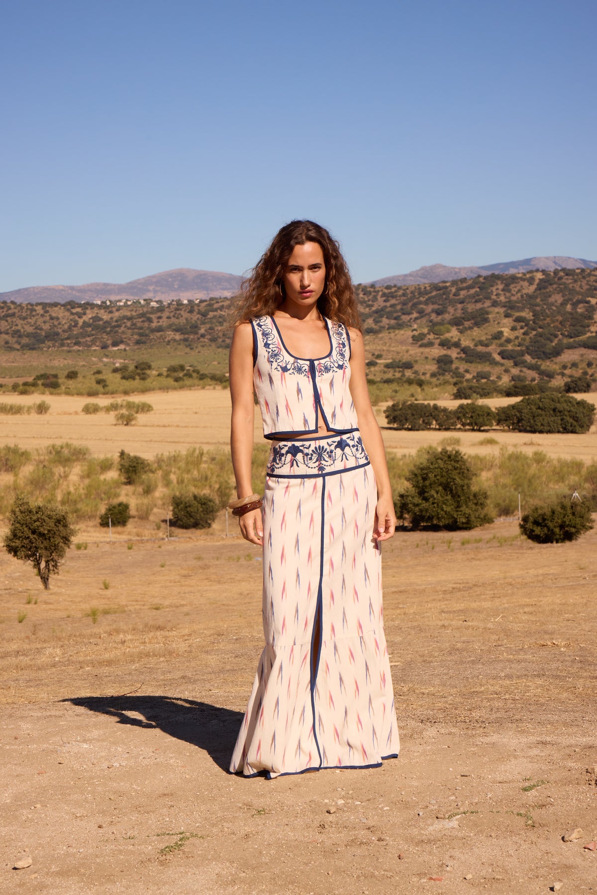 SOSPIRI IKAT - Conjunto print detalle bordado