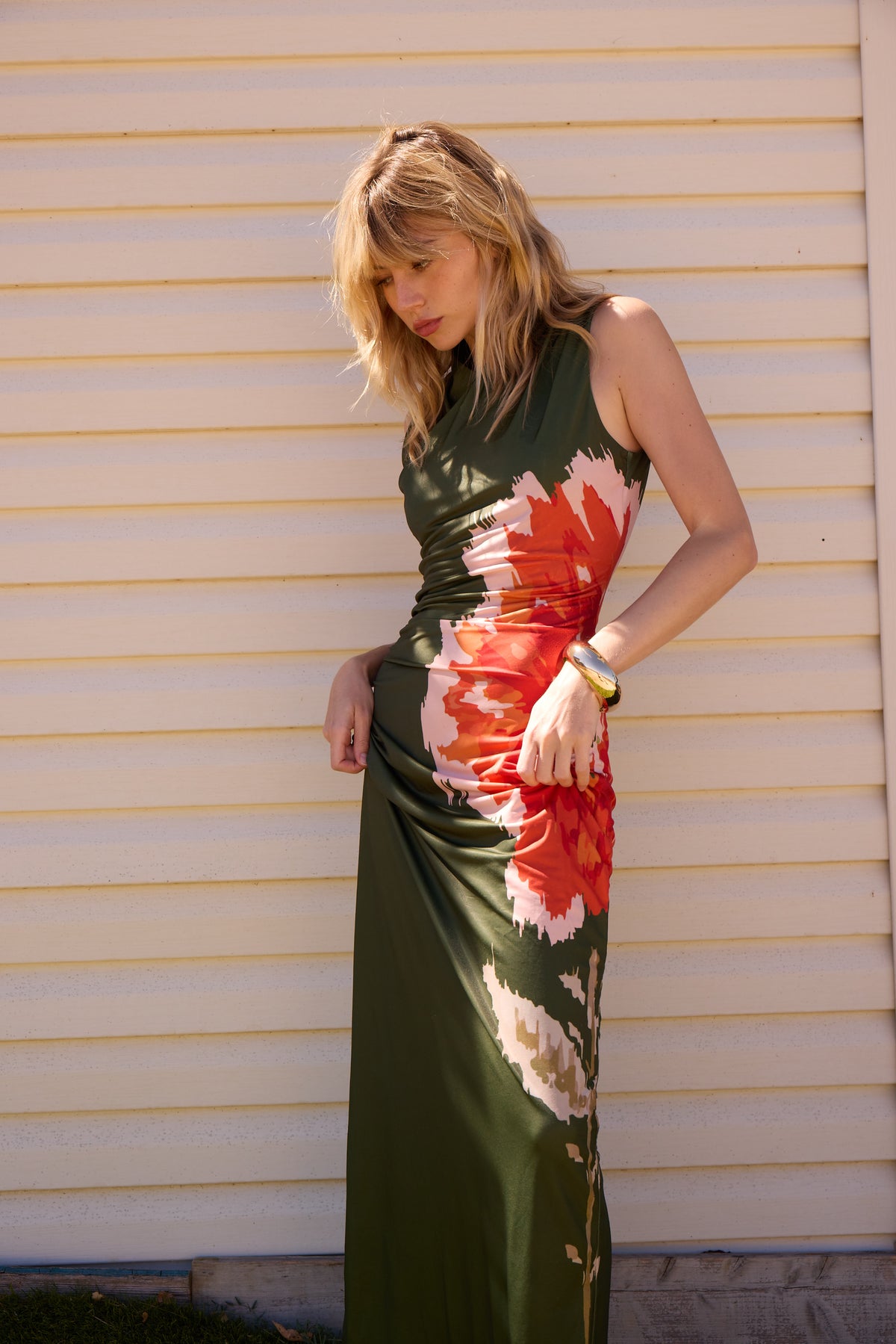 VITTORIA - Vestido maxi flor elástico
