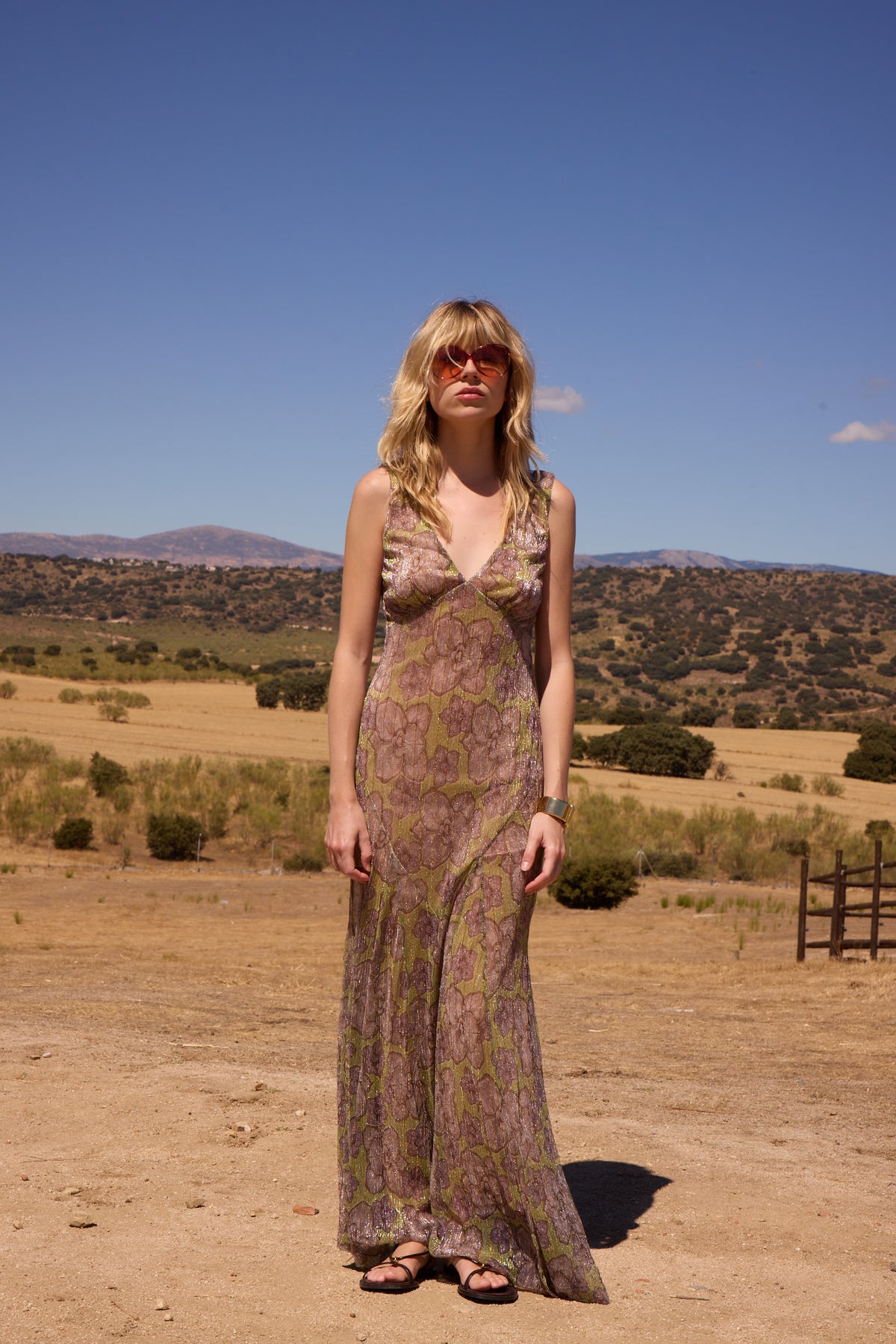 ARMONIA LUREX - Vestido tirantes lurex flores