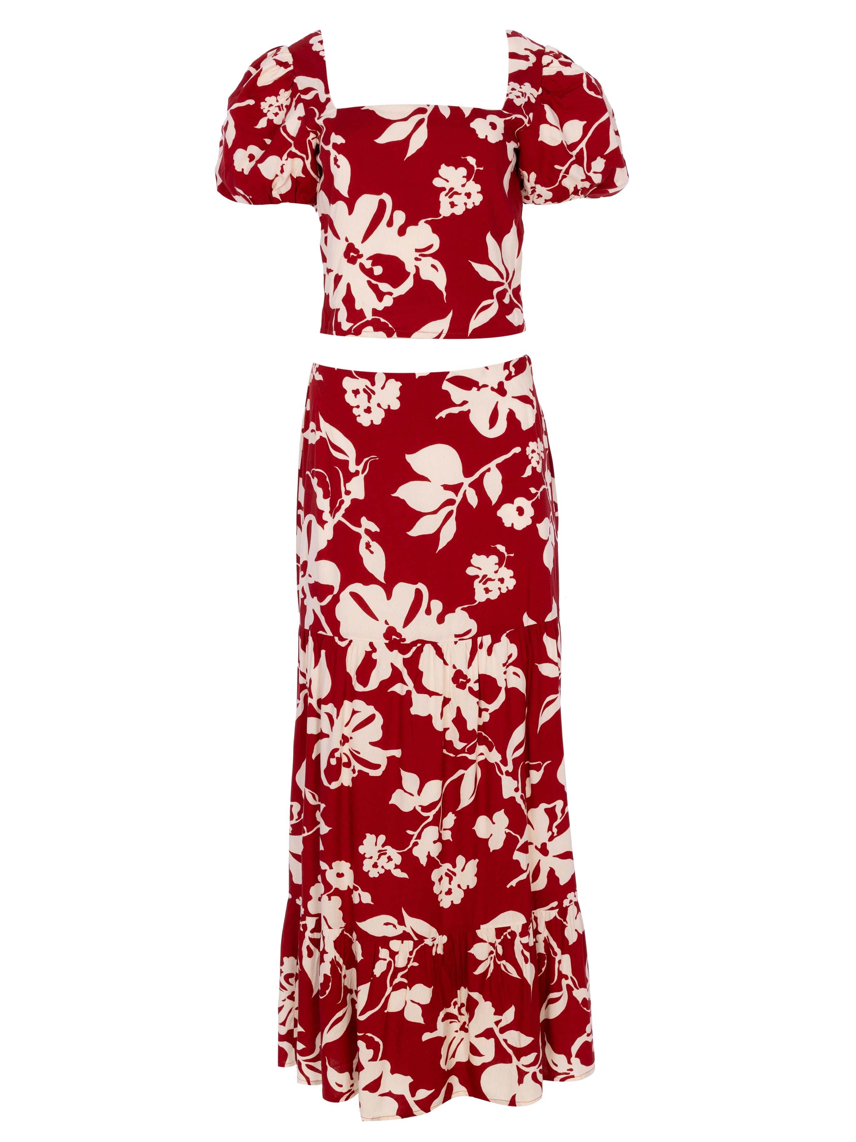MARGARET RED - SET: TOP + FALDA (Top & Skirt)
