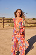 FESTA KAFTAN - Kaftán estampado rayas flores ikat