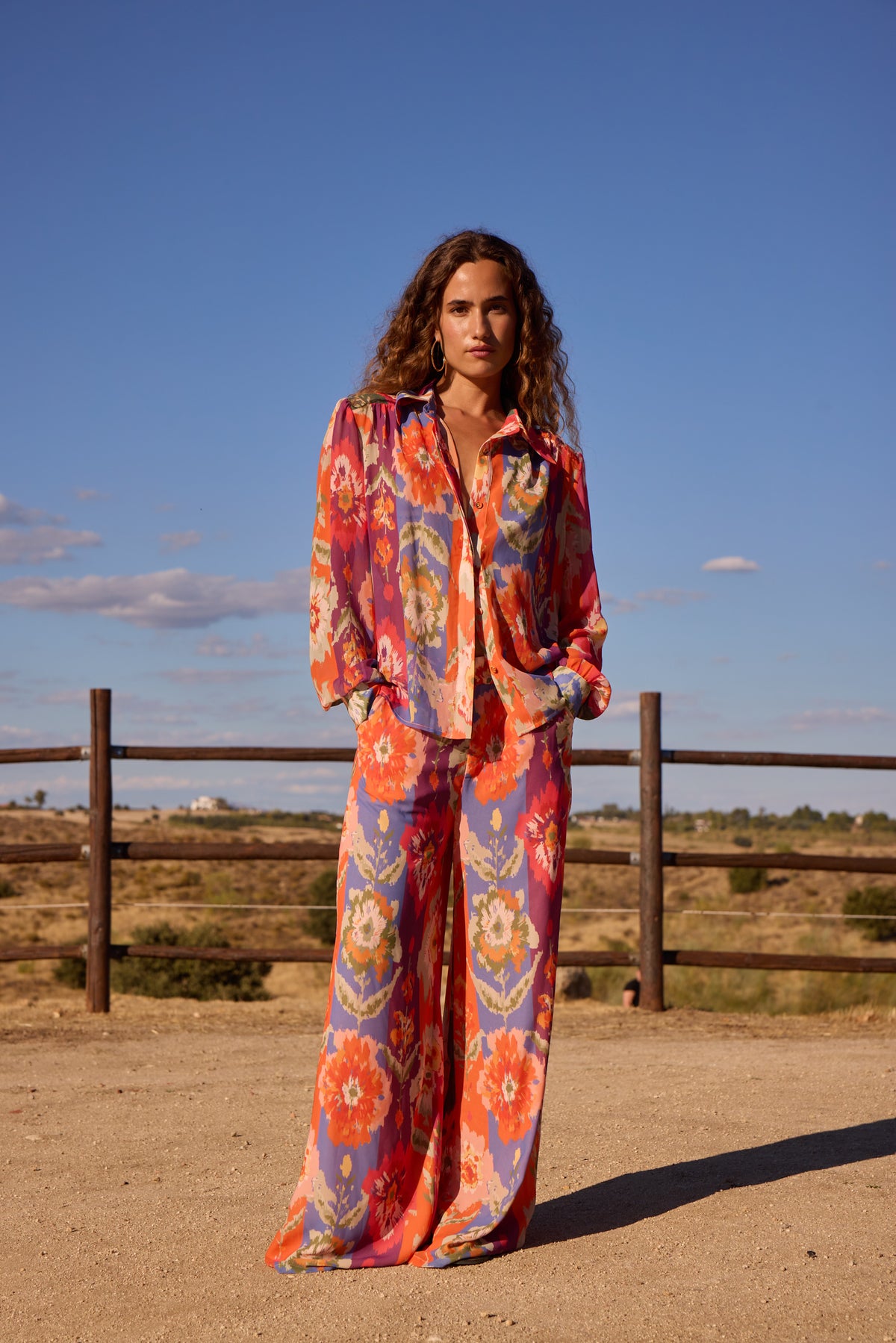 FESTA PANT - Pantalón estampado rayas flores ikat