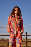 FESTA SHIRT - Camisa estampada rayas flores ikat