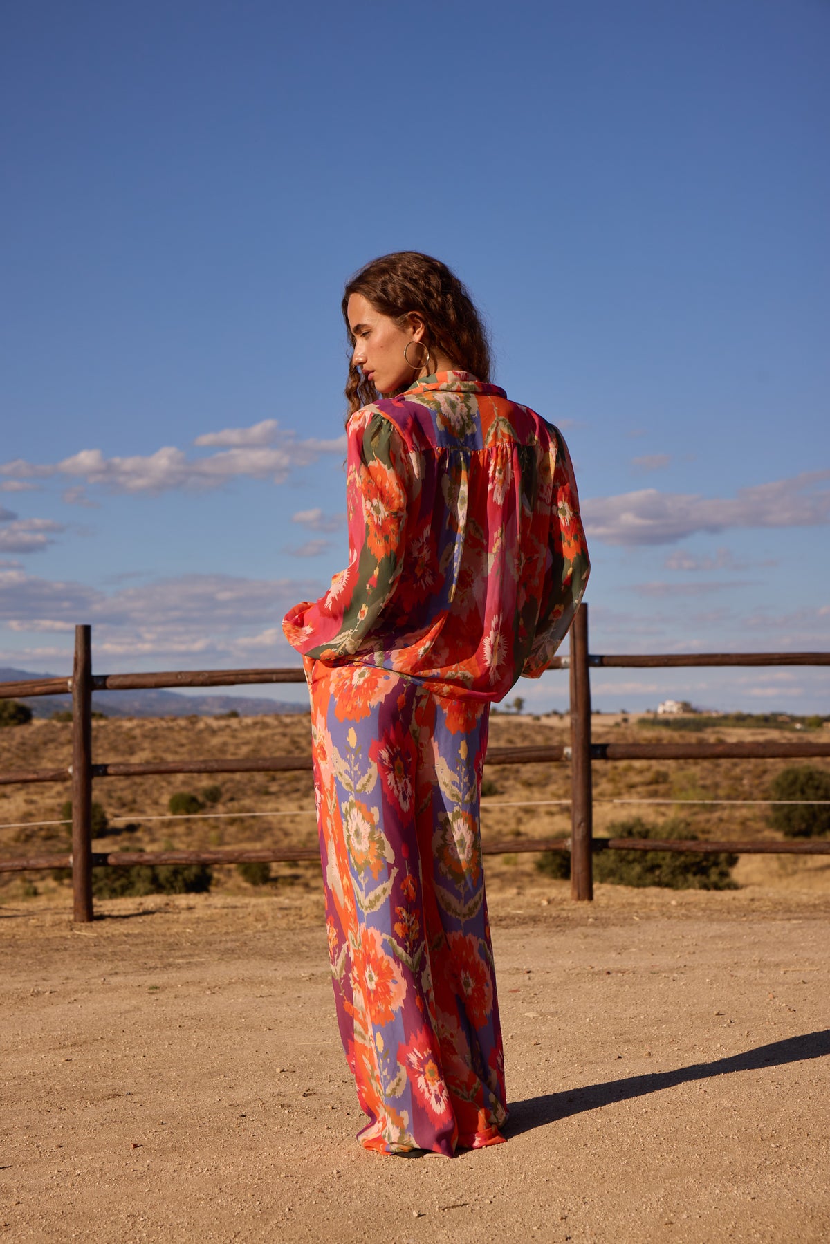 FESTA PANT - Pantalón estampado rayas flores ikat