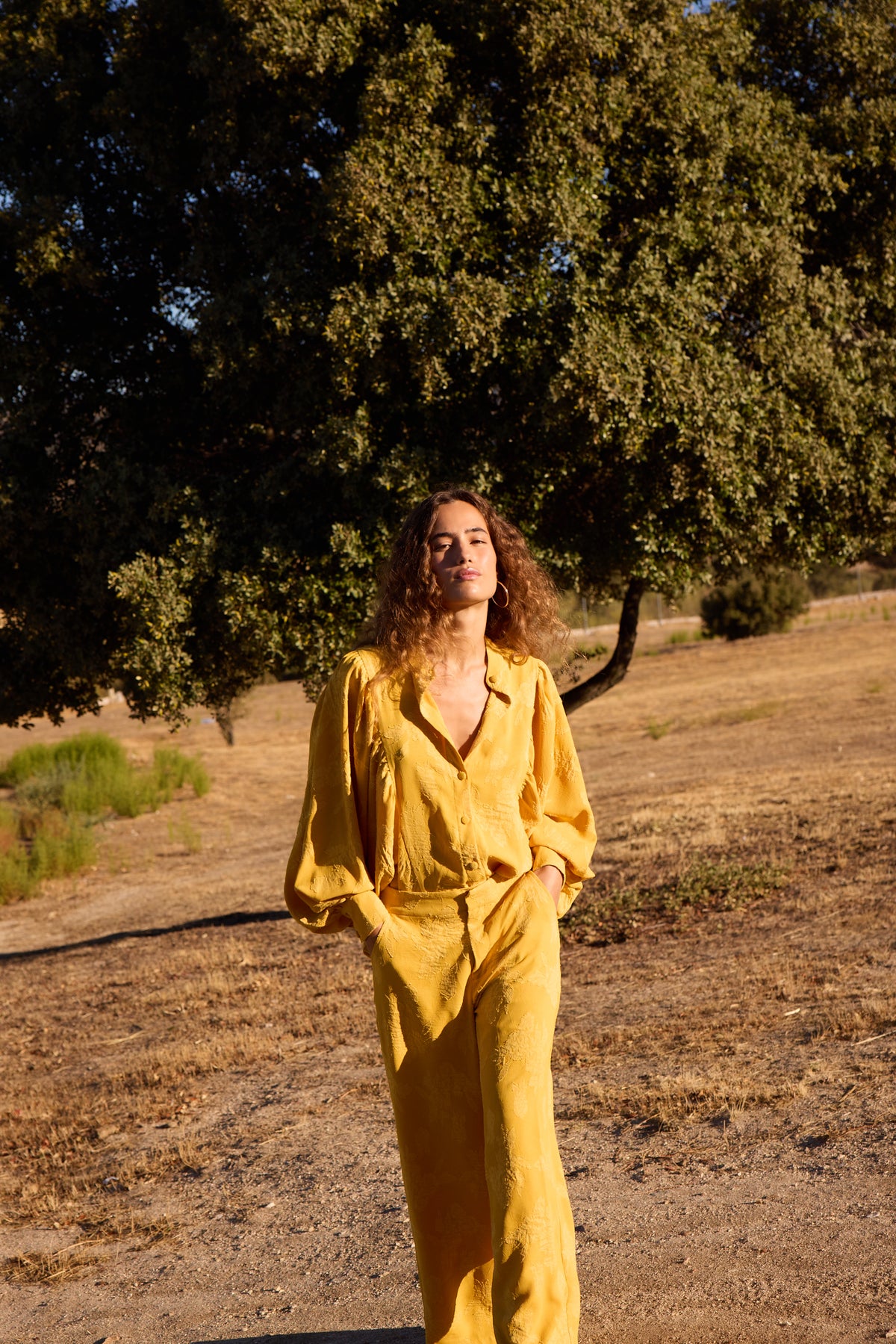 VITA YELLOW PANT - Pantalón jacquard amarillo