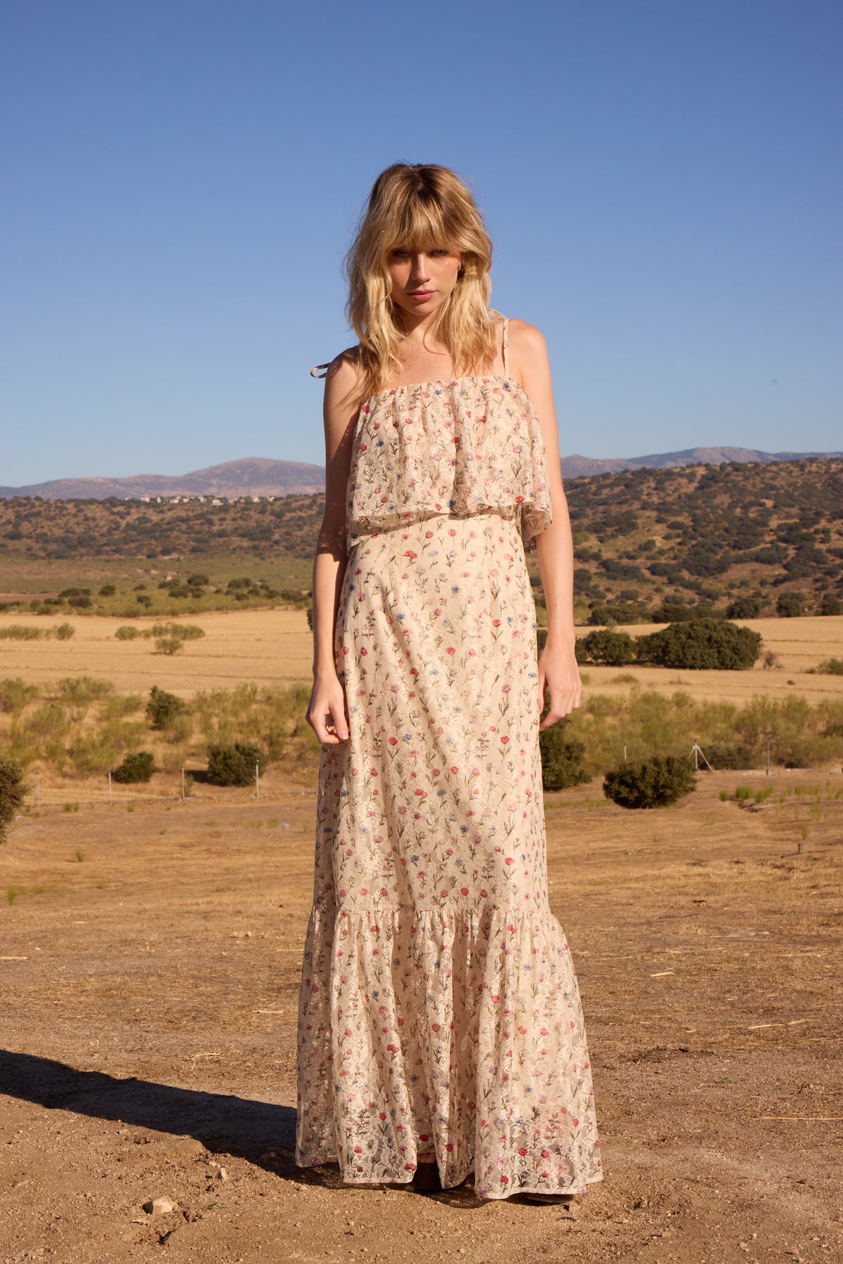 FELICITA BLOOM - Vestido boho encaje estampado mini flores