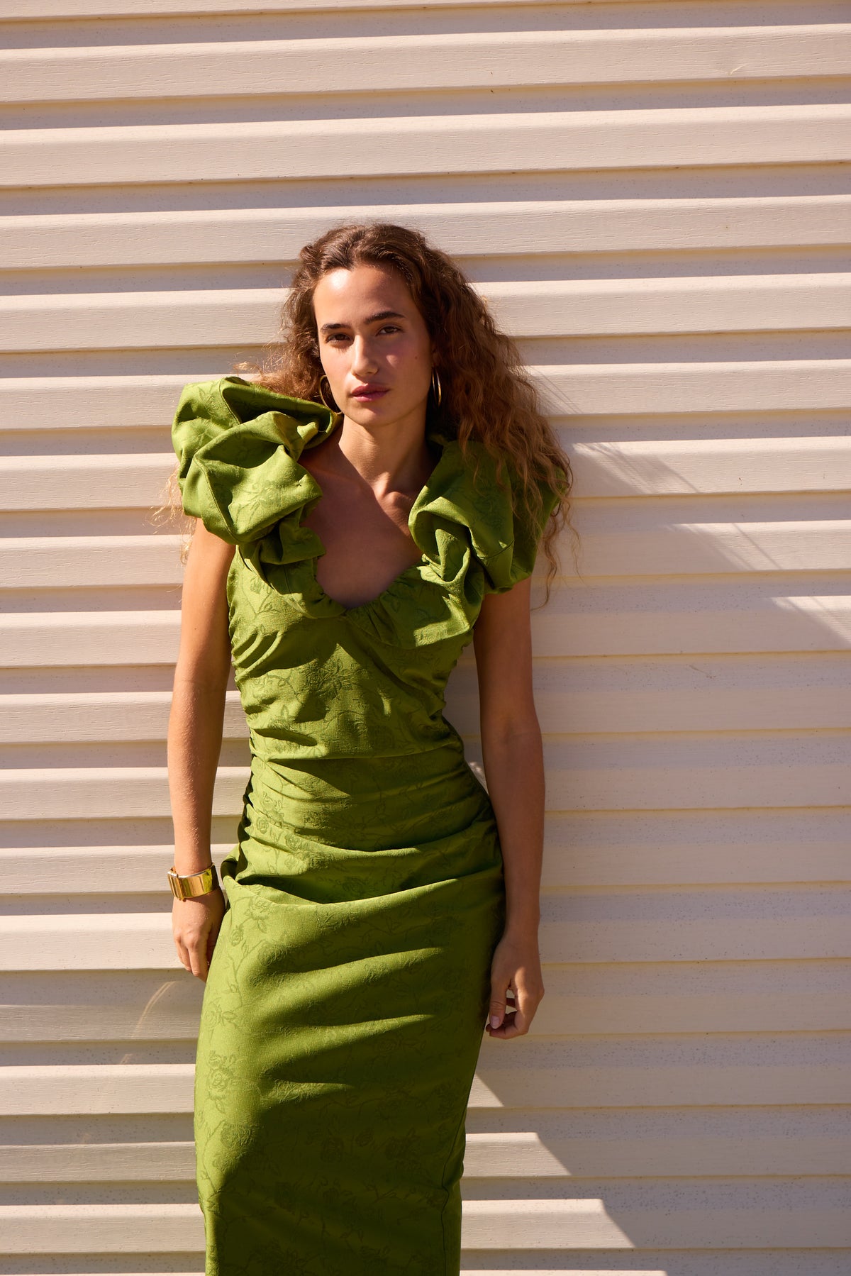 GIULIANA - Vestido escote pico volantes