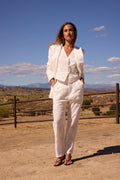 PAOLA JACKET - Americana traje blanco textura fantasía