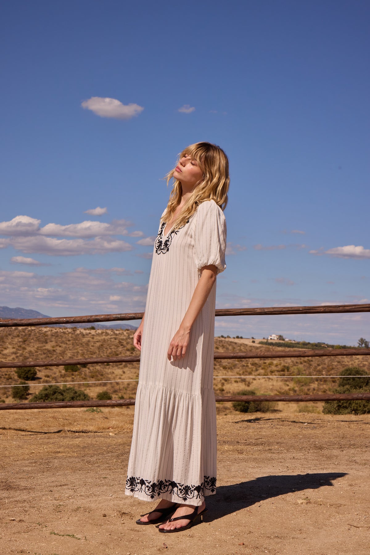 DOLCE STRIPES - Vestido raya diplomática bordado