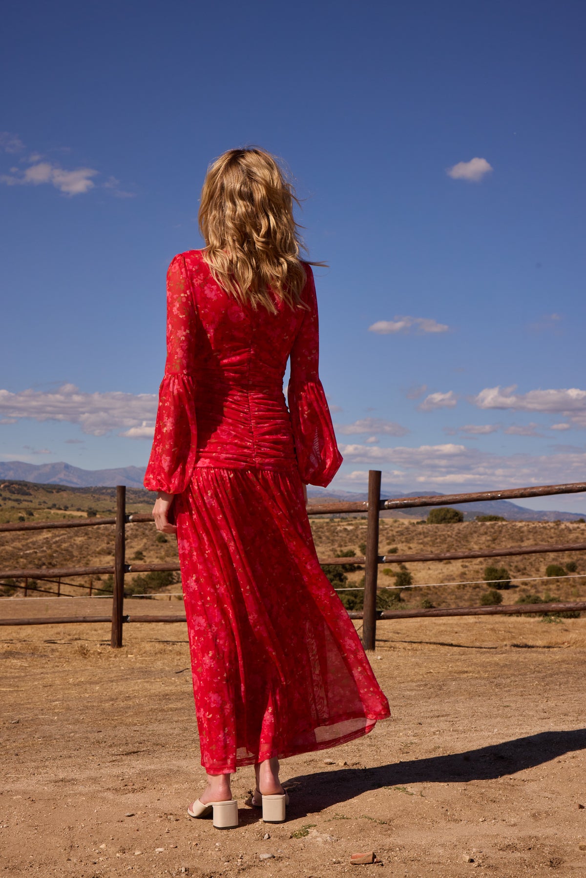 MILONGA - Vestido drapeado print floral