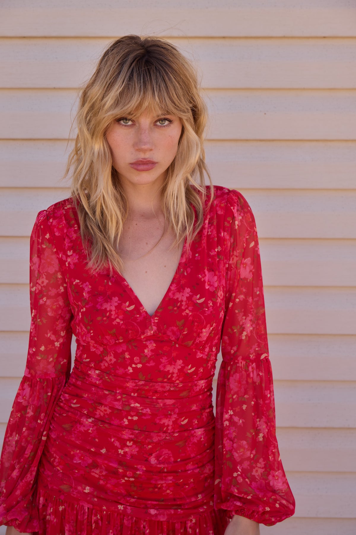MILONGA - Vestido drapeado print floral