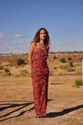 ALLEGRA ROSES - Vestido floral de gasa escote cuadrado