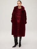 GLOBE BURGUNDY - Abrigo faux fur burgundy