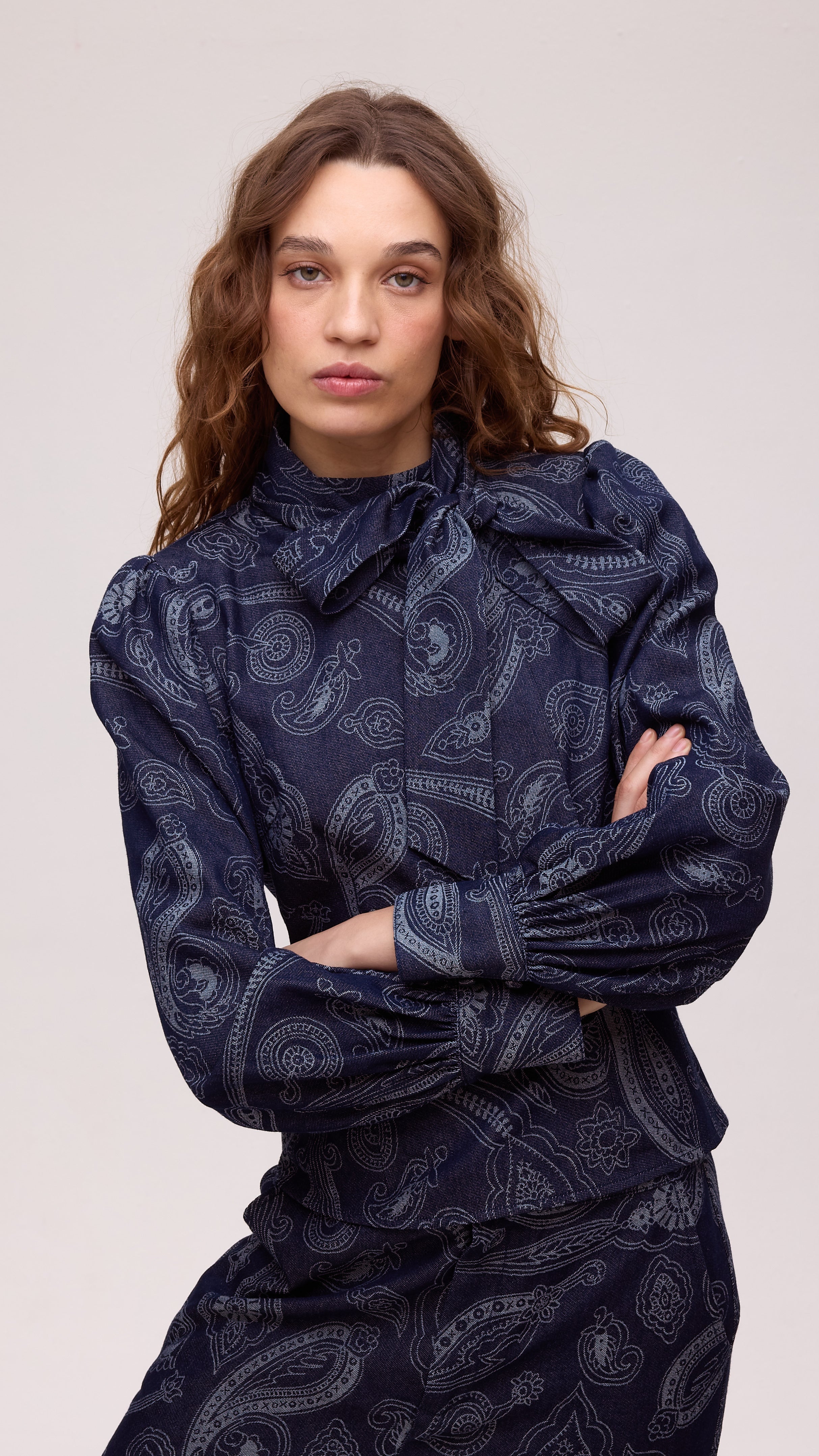 EARTH DENIM TOP - Camisa vaquera print paisley lazada