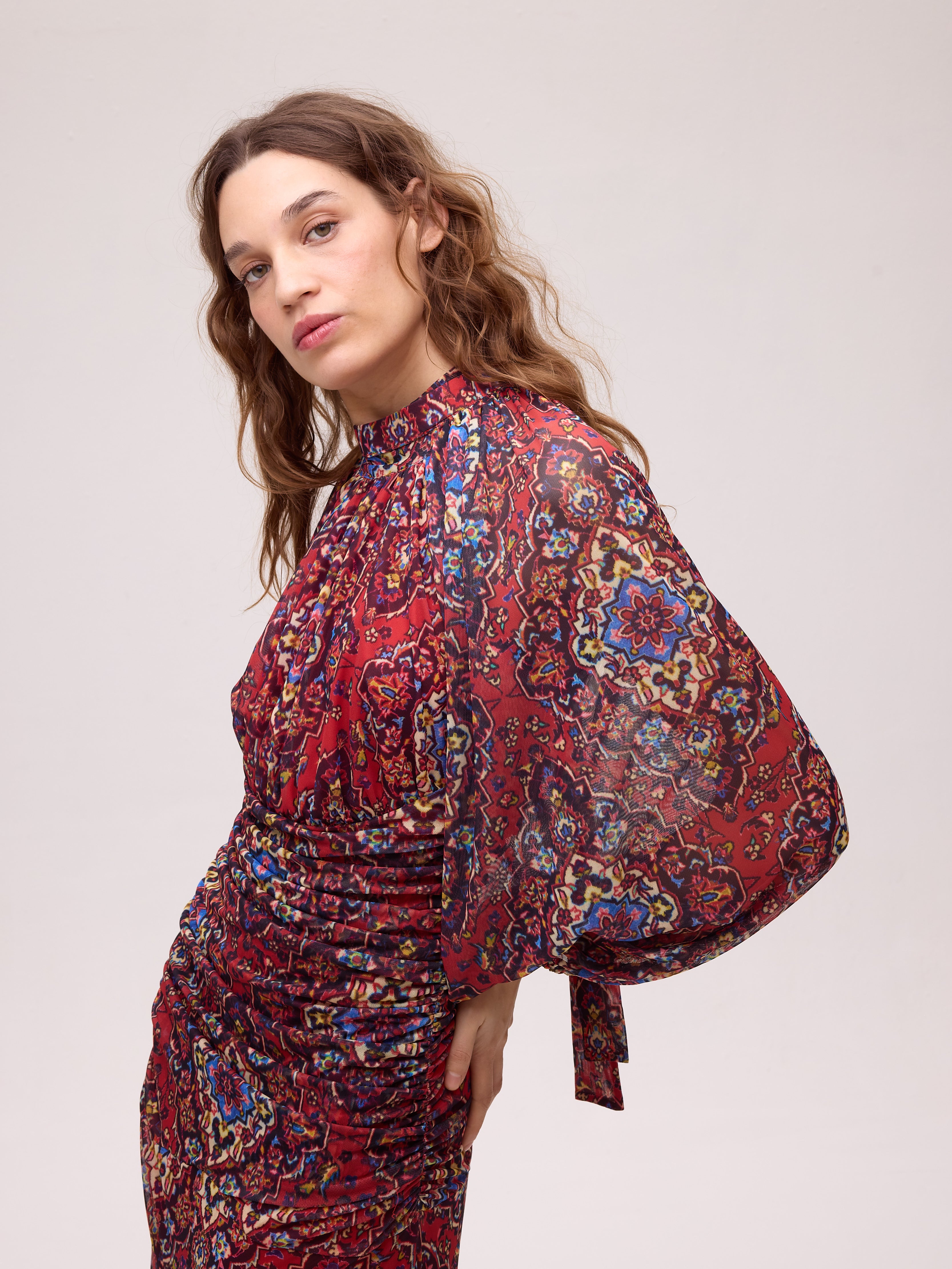 MISTRAL PRINT - Vestido halter tejido tul estampado boho