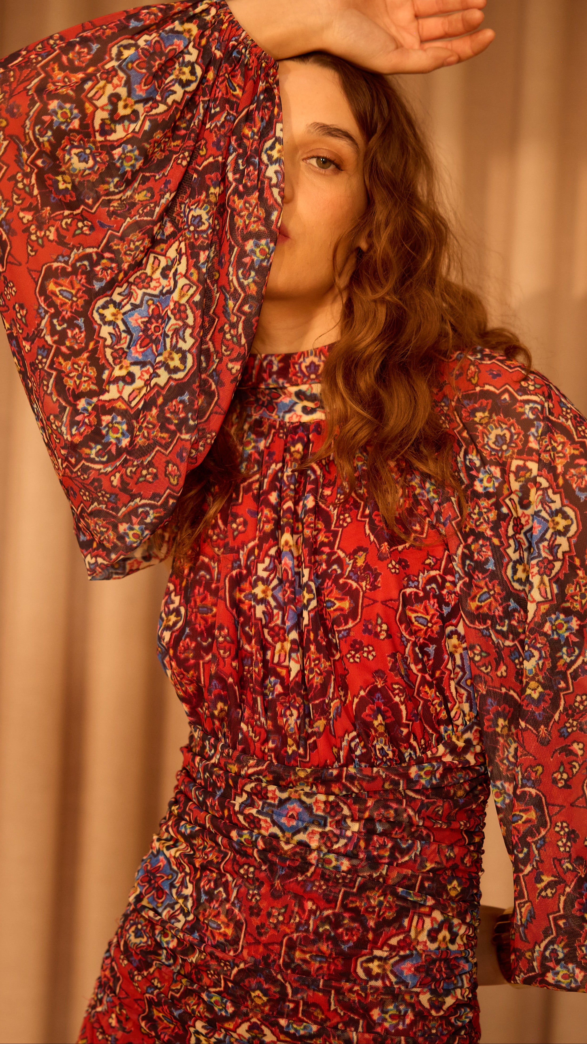 MISTRAL PRINT - Vestido halter tejido tul estampado boho