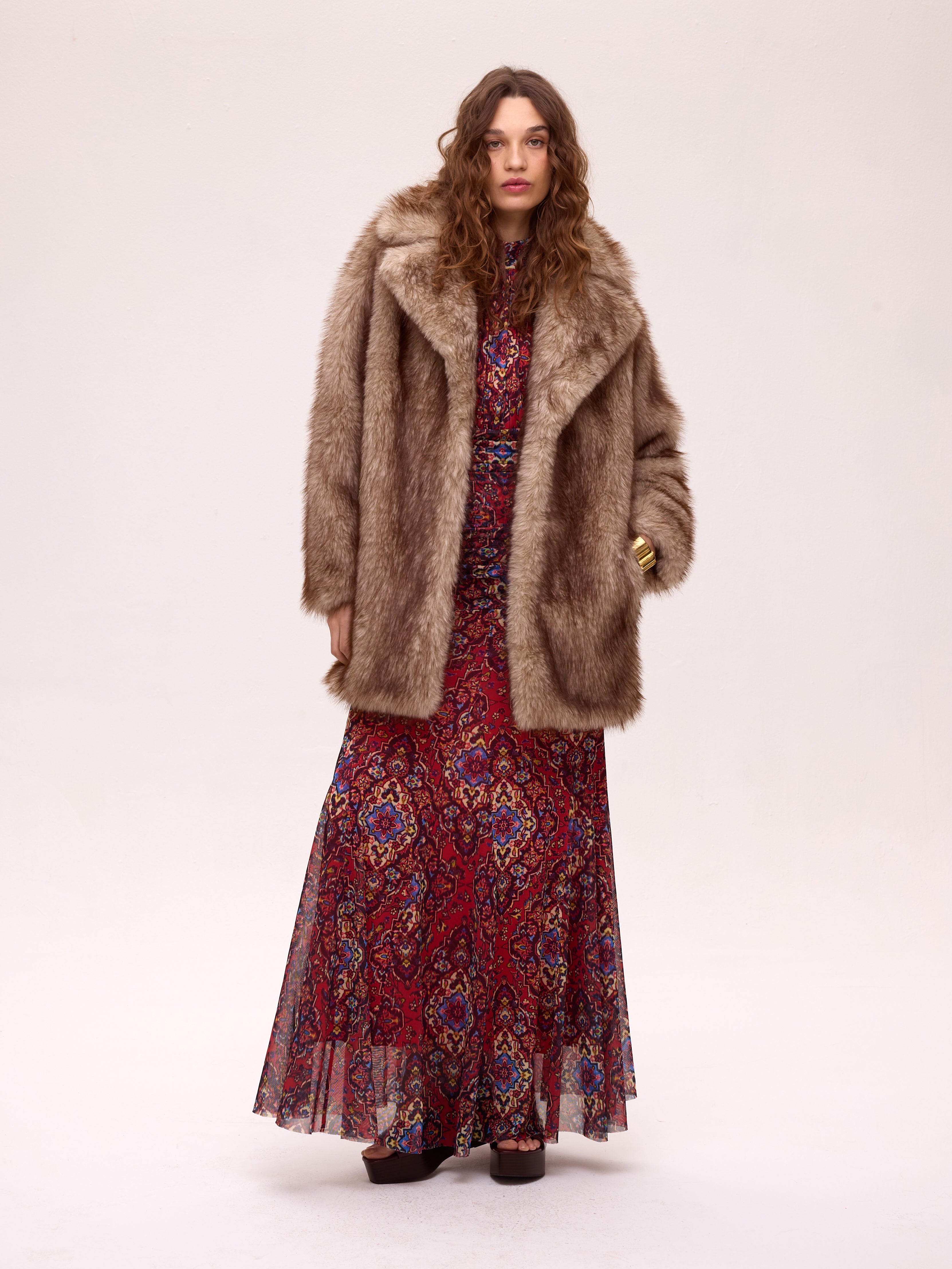 MISTRAL PRINT - Vestido halter tejido tul estampado boho