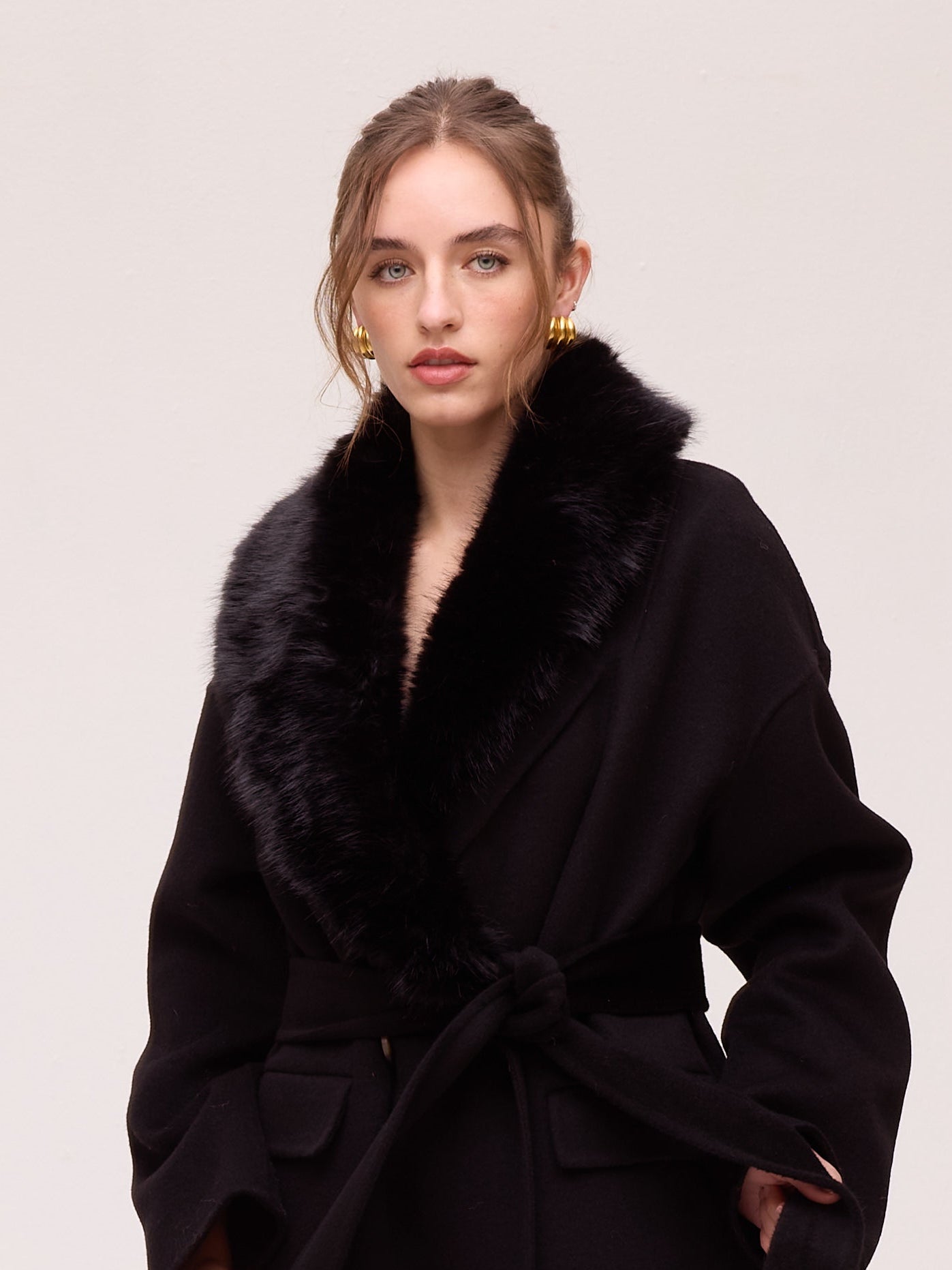 FLASH BLACK - Cuello faux fur - Negro