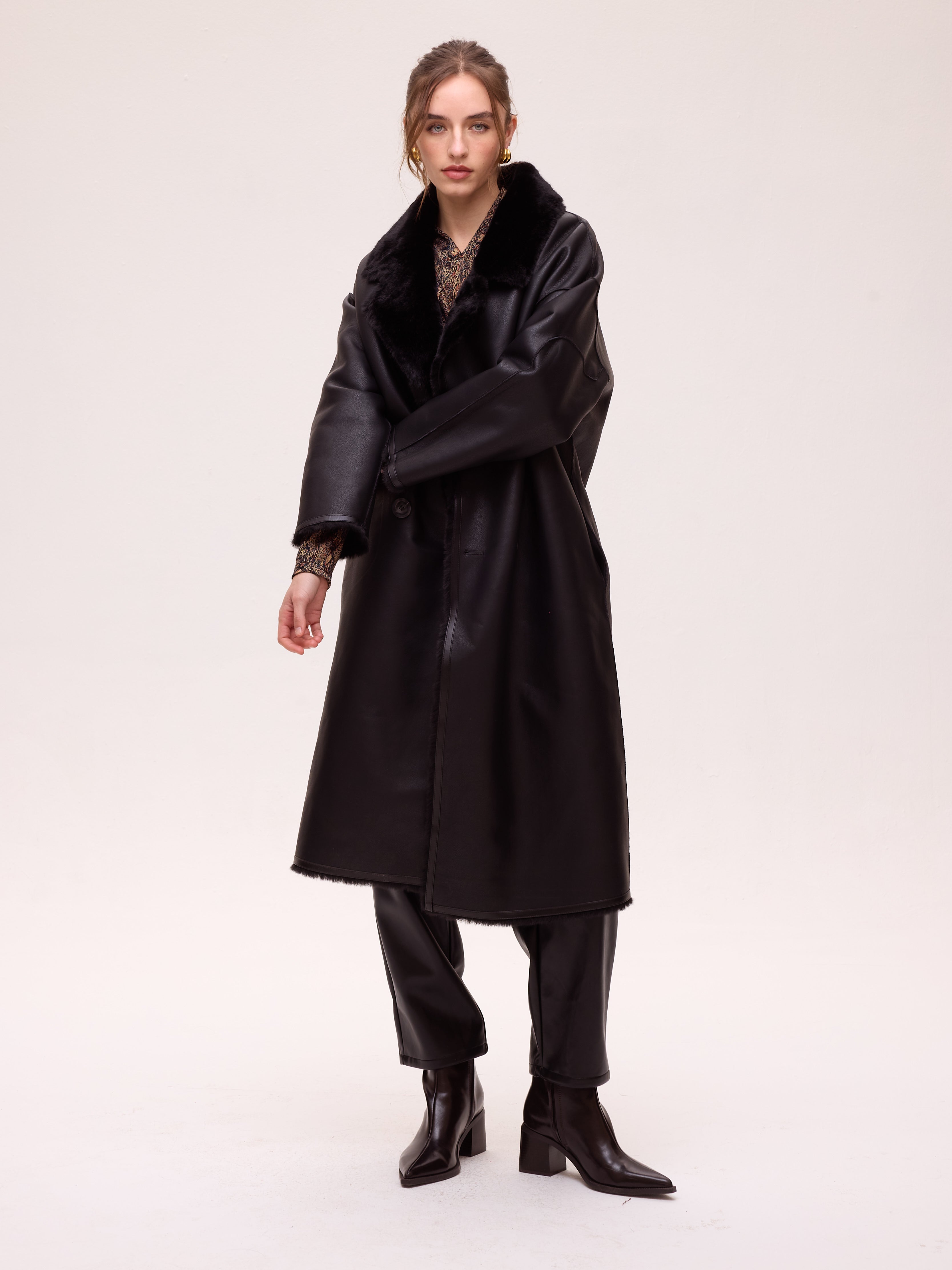 ZHIVAGO - Abrigo reversible ecopiel vuelta