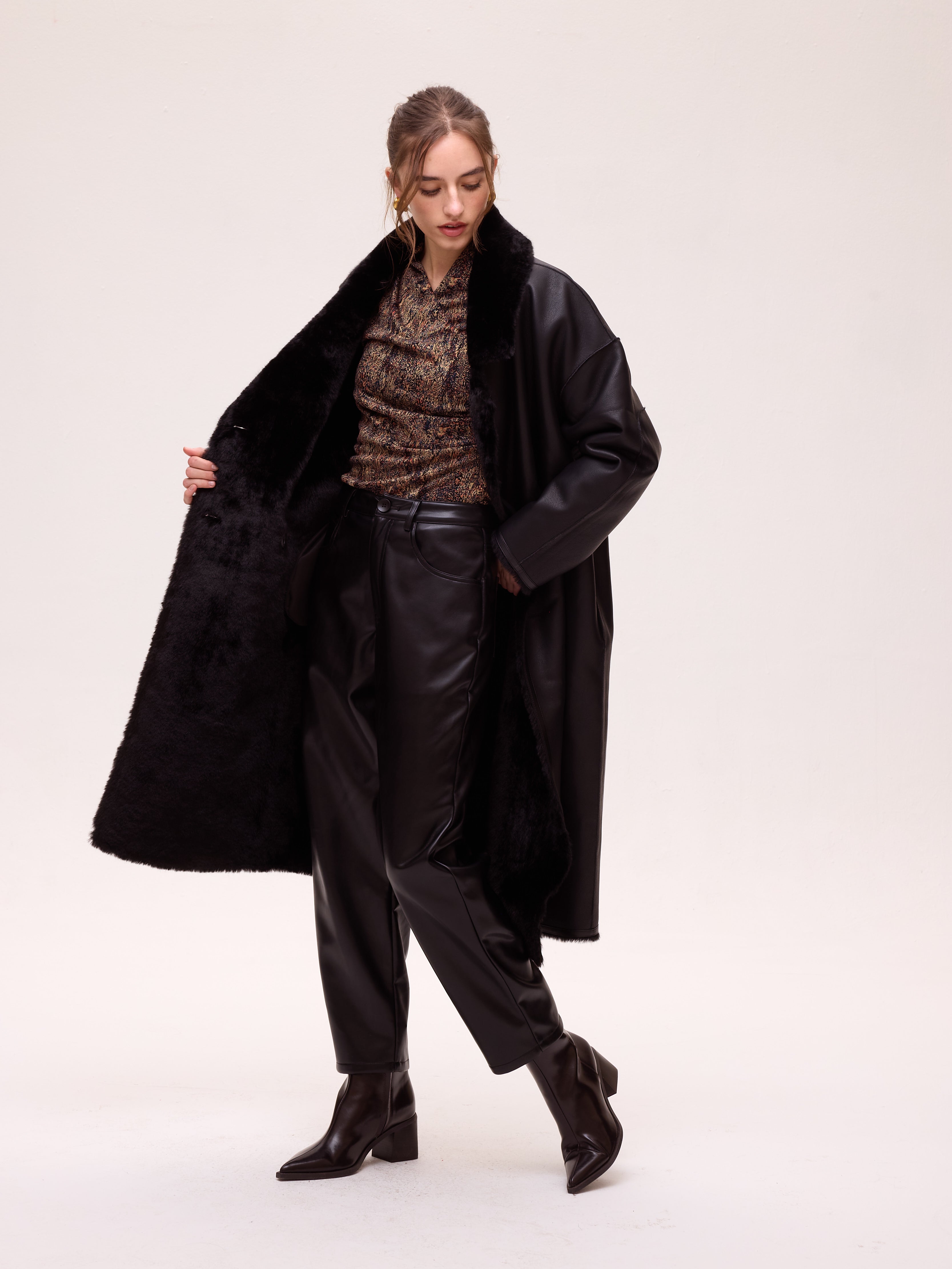 ZHIVAGO - Abrigo reversible ecopiel vuelta