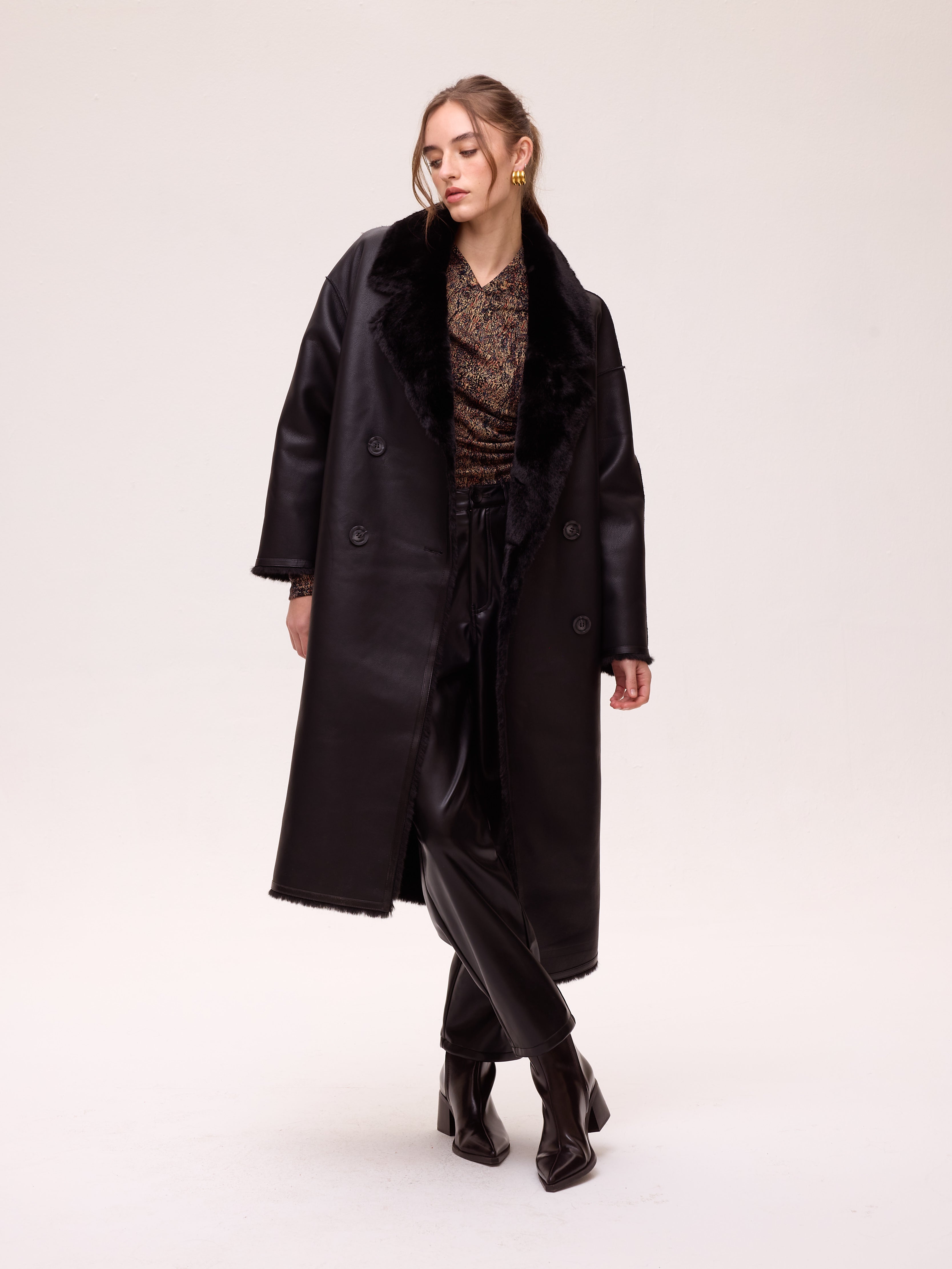 ZHIVAGO - Abrigo reversible ecopiel vuelta