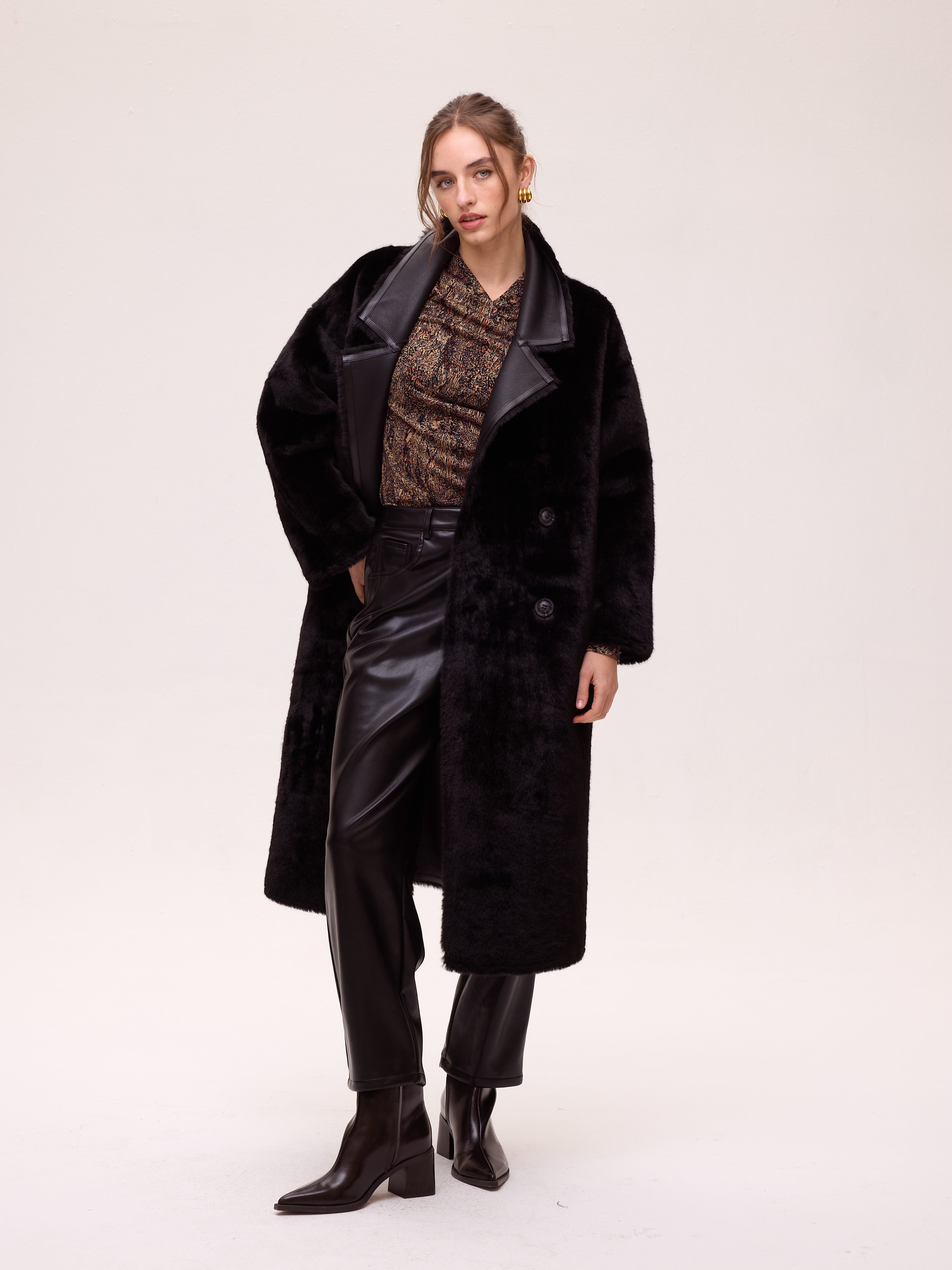 ZHIVAGO - Abrigo reversible ecopiel vuelta