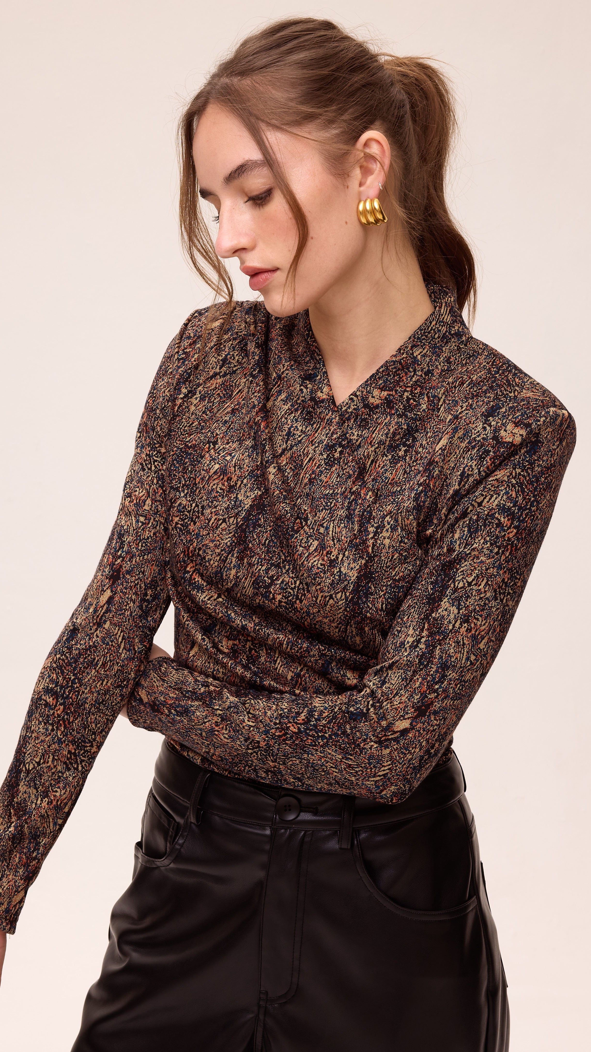 ASTRA LUREX - Top tejido  punto lurex