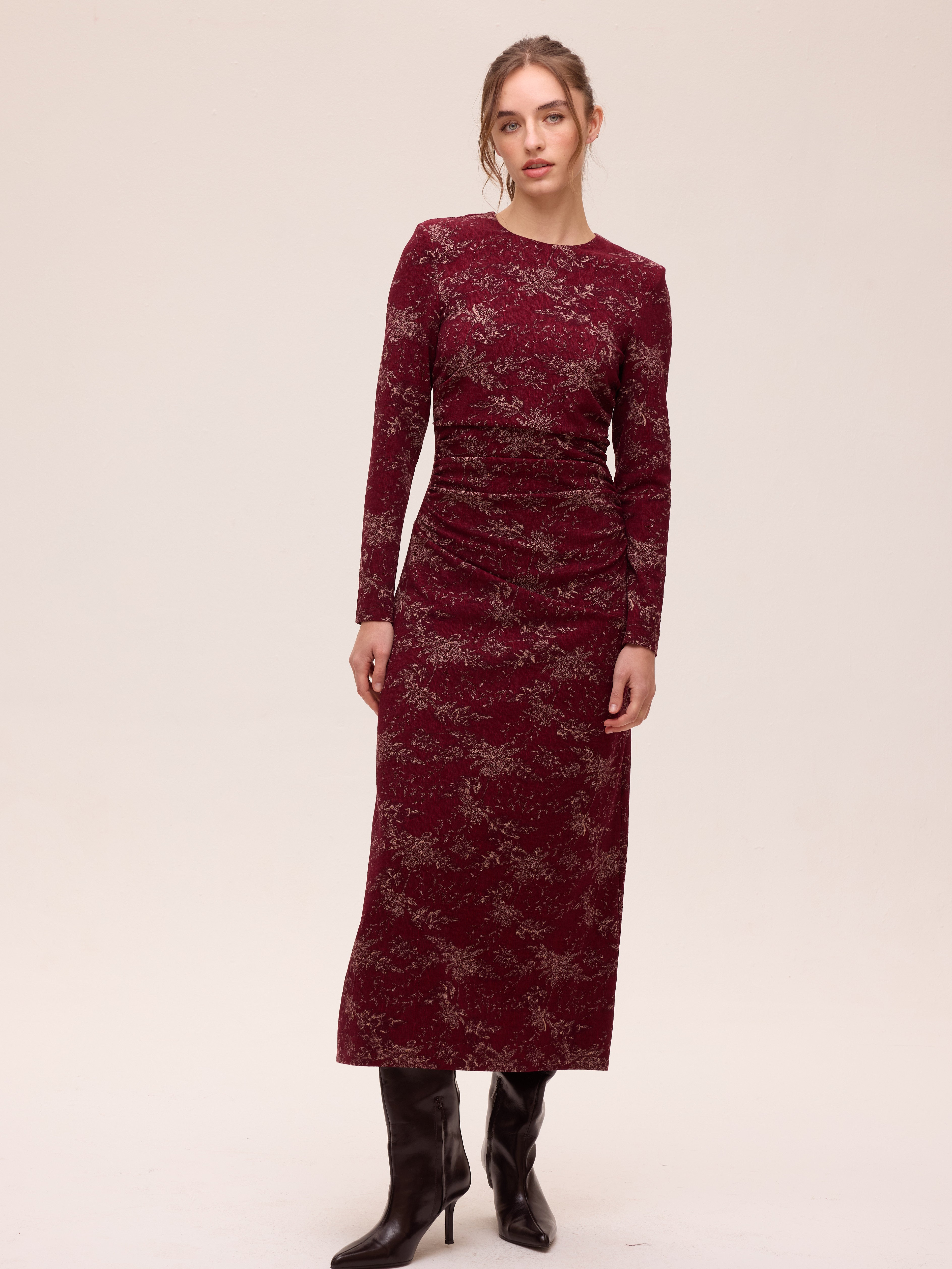 WHISPER PRINT - Vestido punto floral corte en la cadera