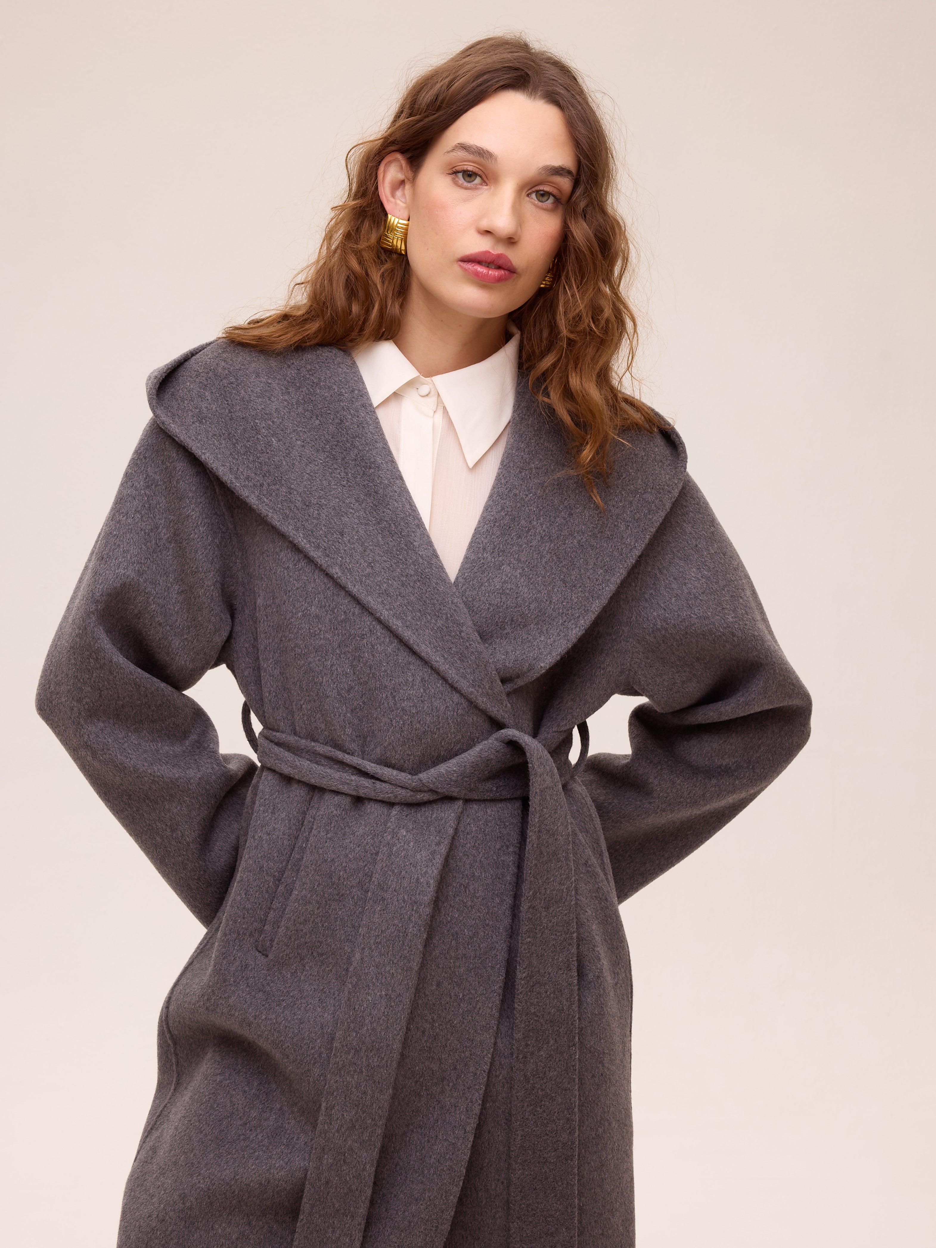 ORBE GREY - Abrigo largo de lana - Gris