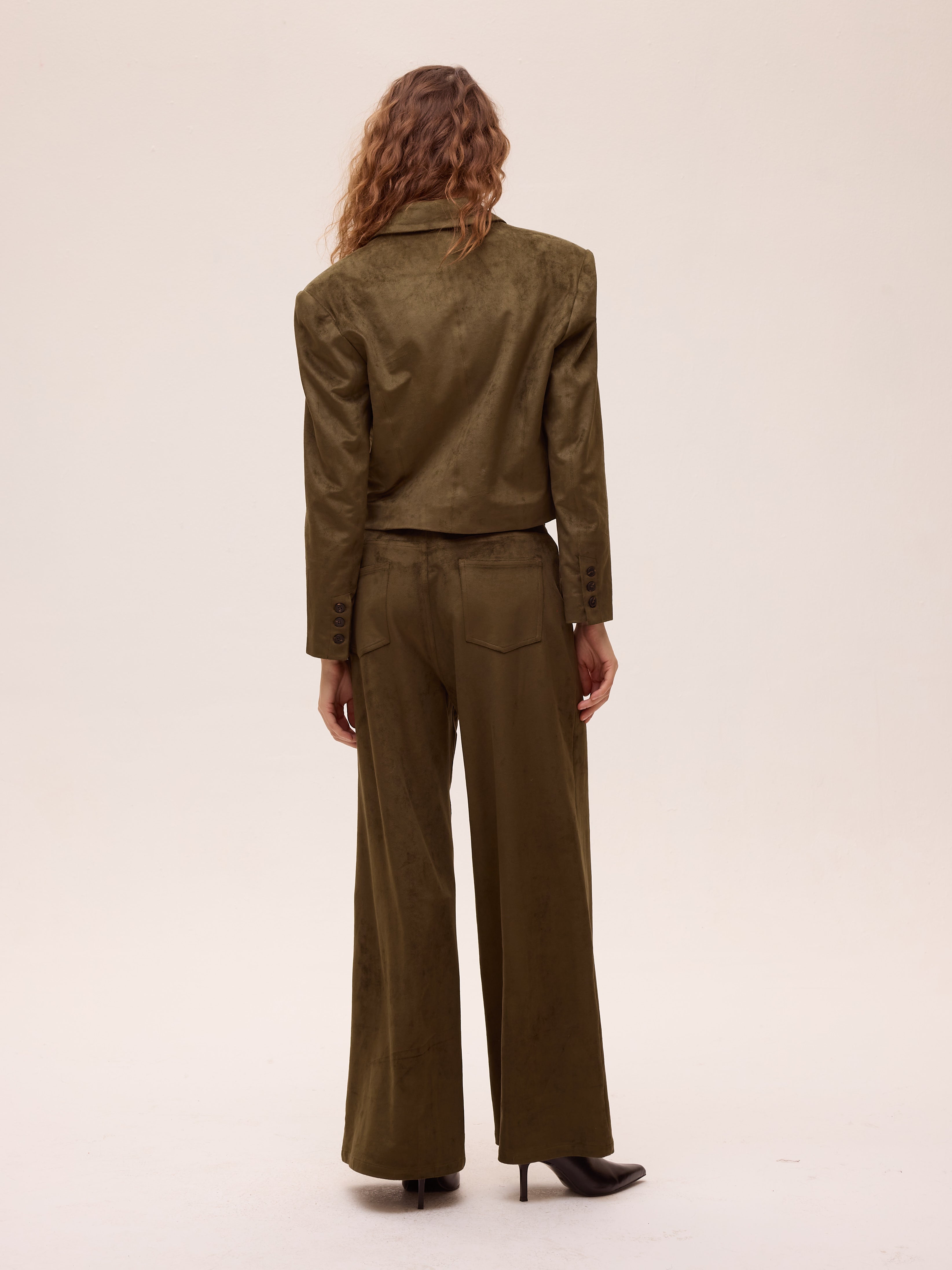 DUSK SUEDE PANT - Pantalón cinco bolsillos ante verde