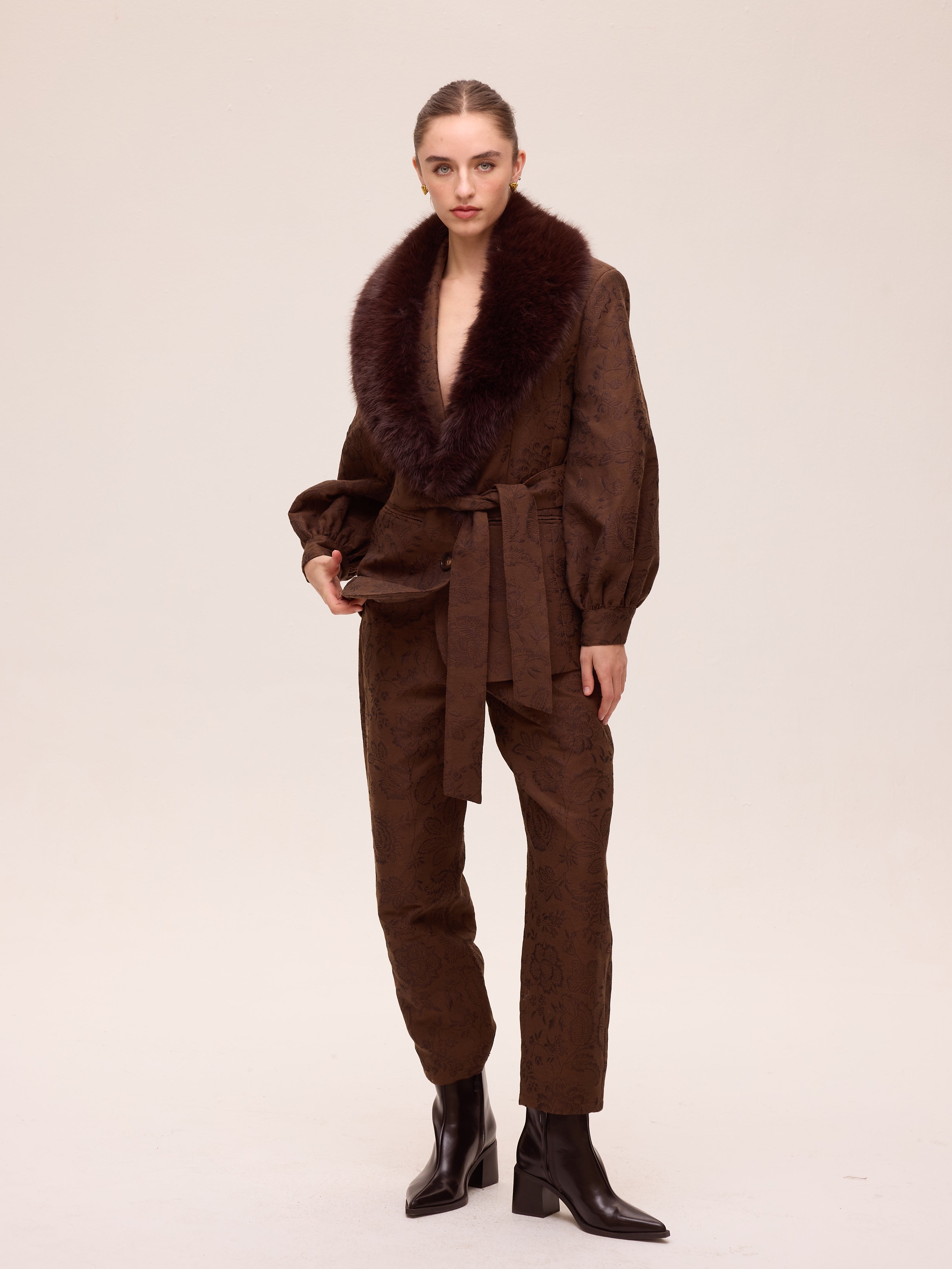 FLASH BROWN - Cuello faux fur - Marrón