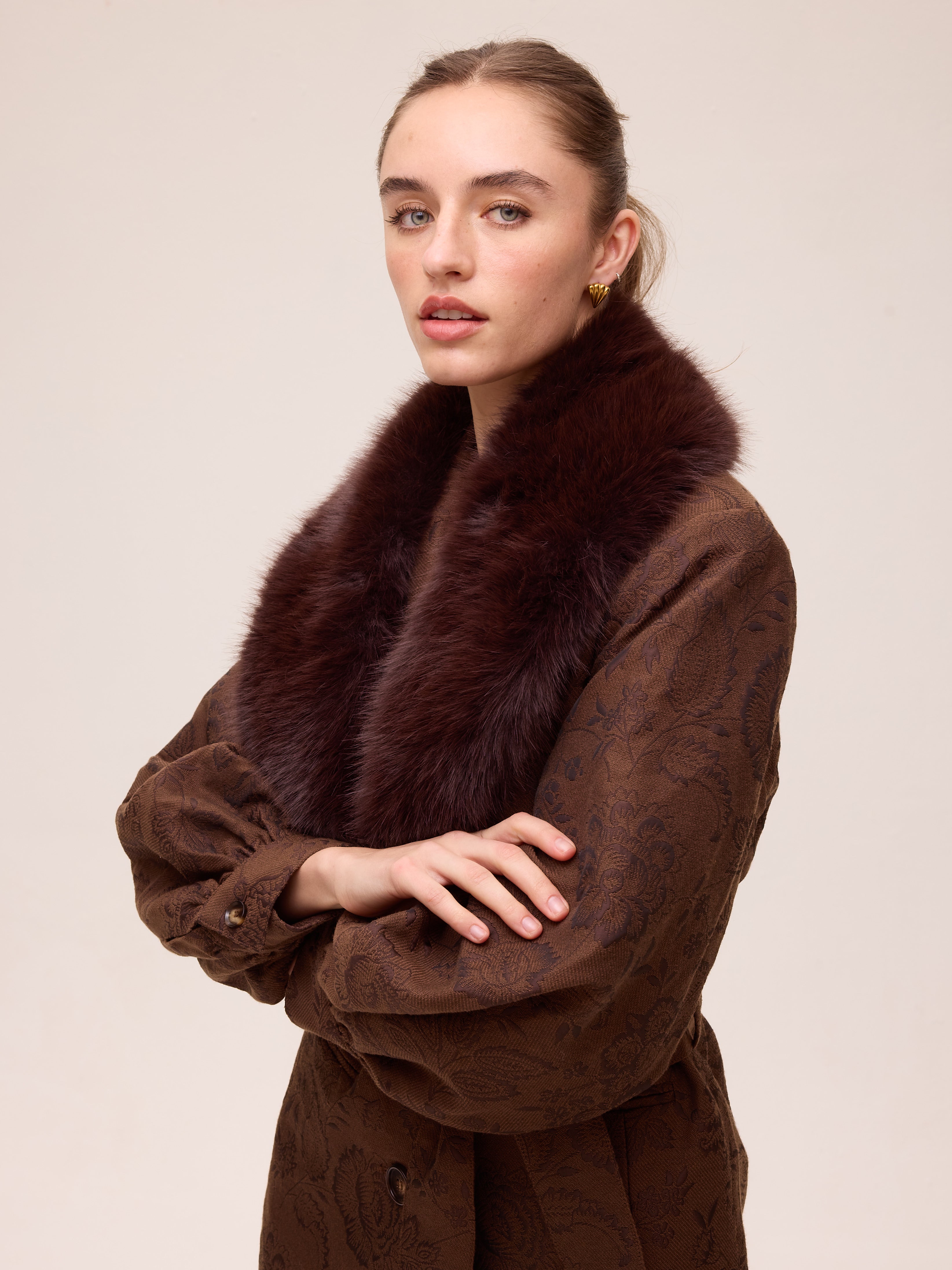 FLASH BROWN - Cuello faux fur - Marrón