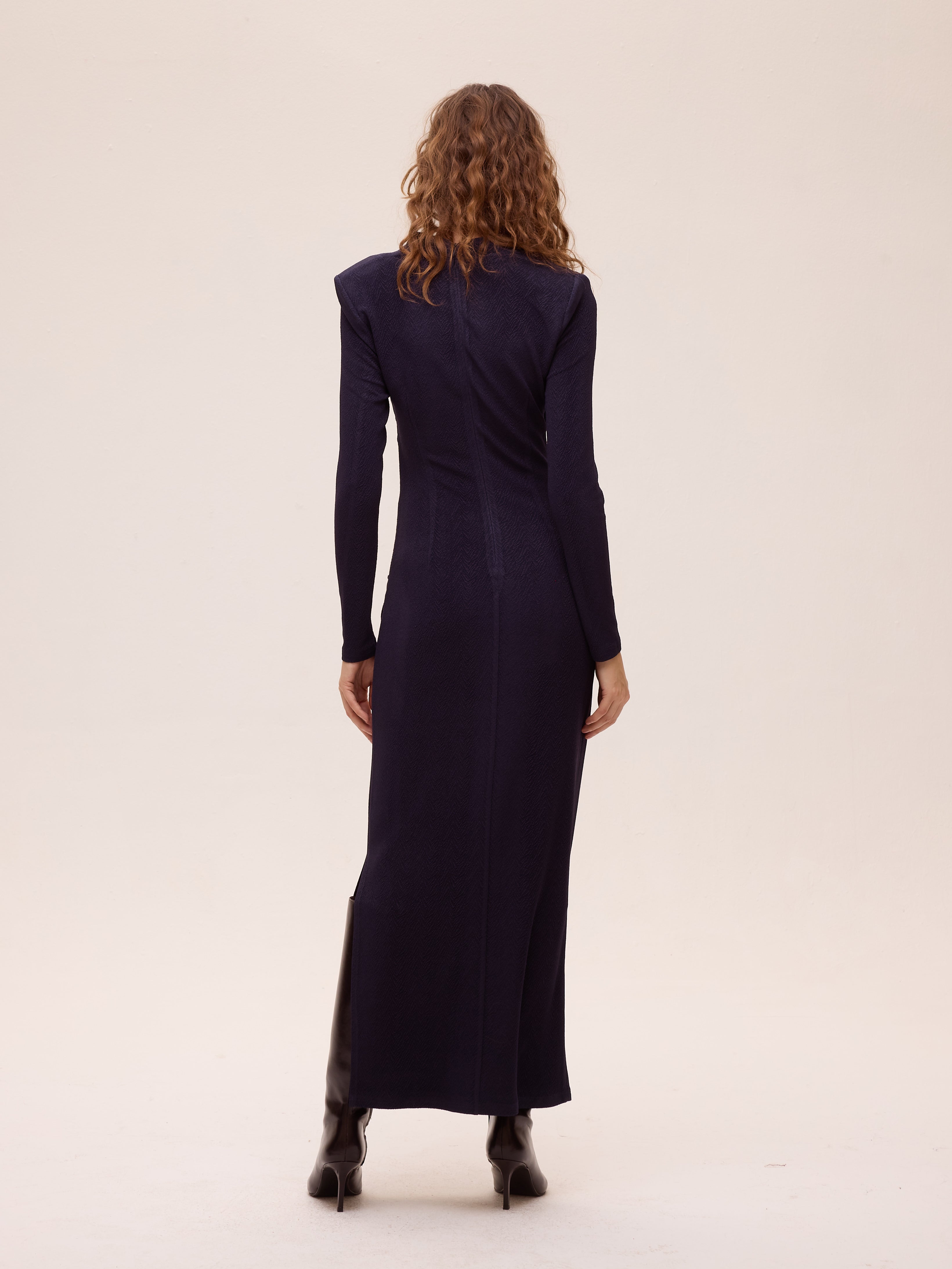 GLAZE BLUE - Vestido midi punto elástico azul