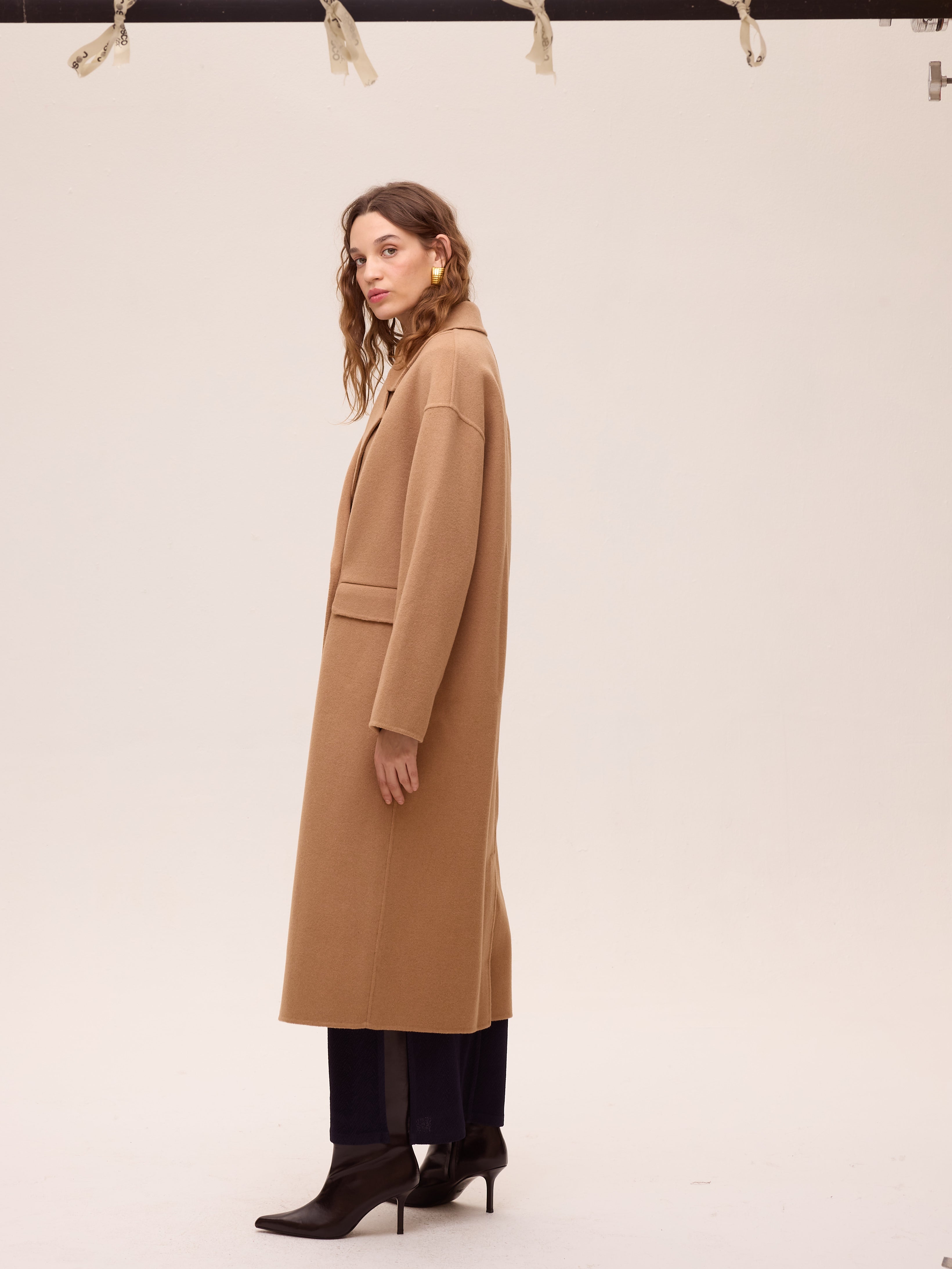 METRO CAMEL - Abrigo largo sastrero lana camel