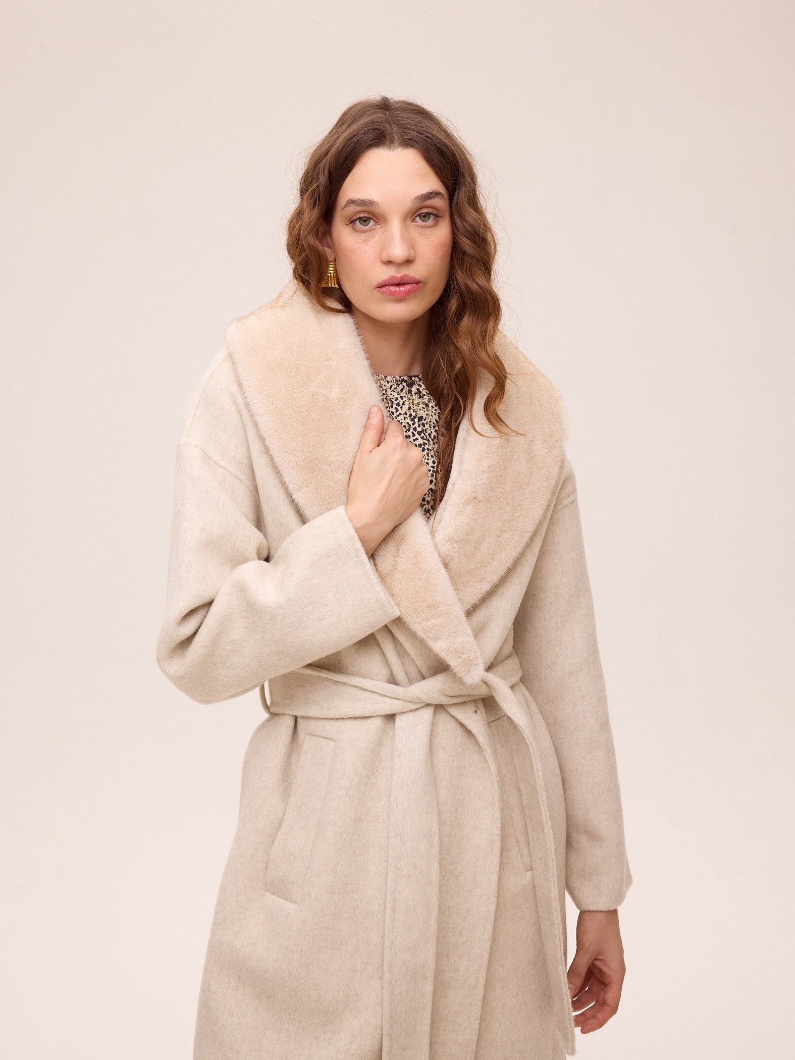 FLASH BEIGE - Cuello faux fur - Beige