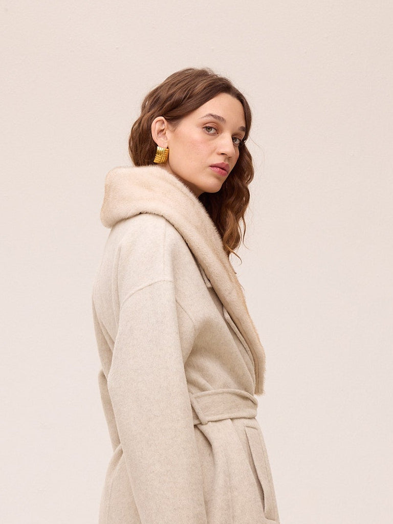 FLASH BEIGE - Cuello faux fur - Beige