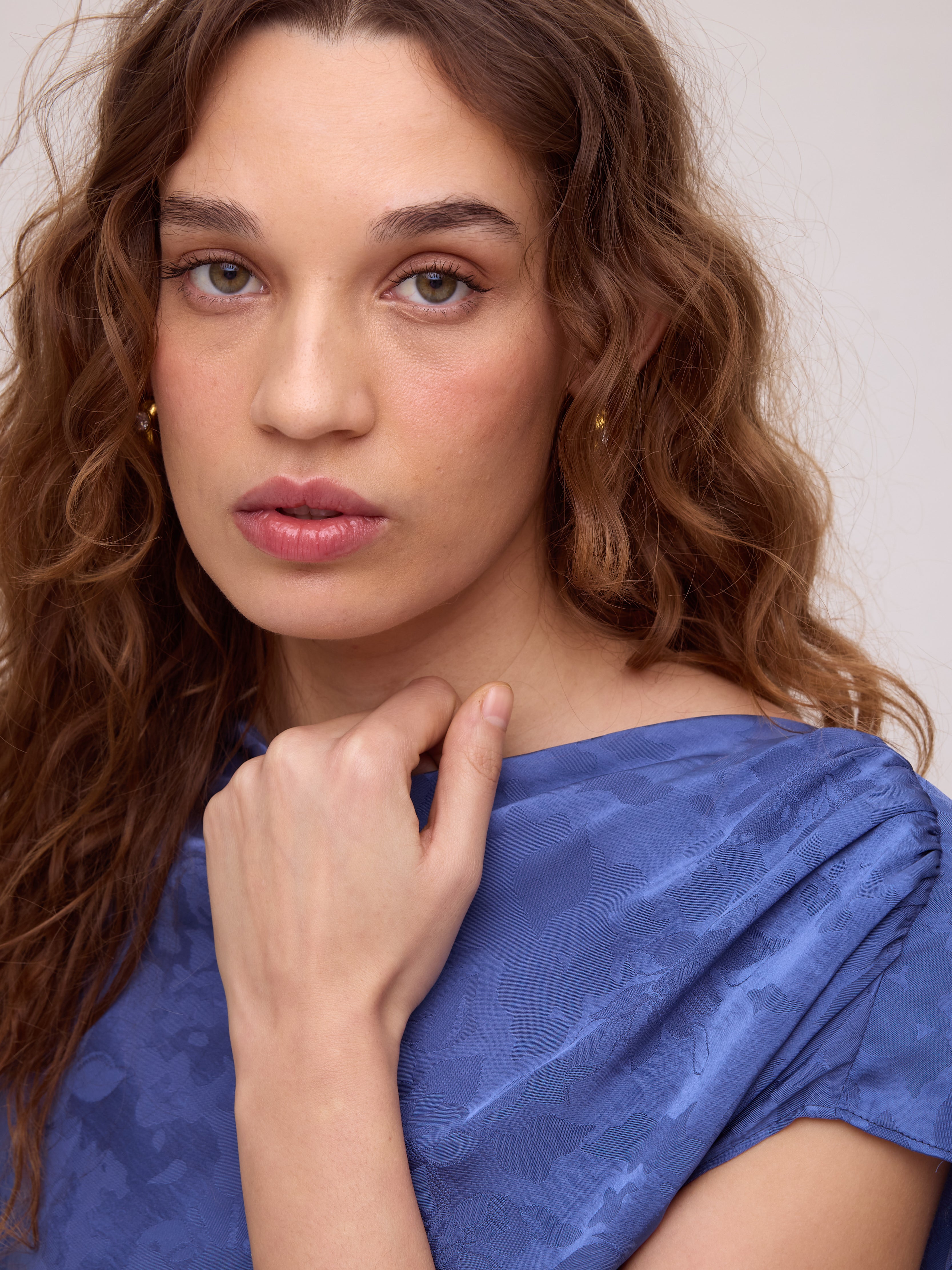 ETOILE BLUE - Vestido largo tejido jacquard azul