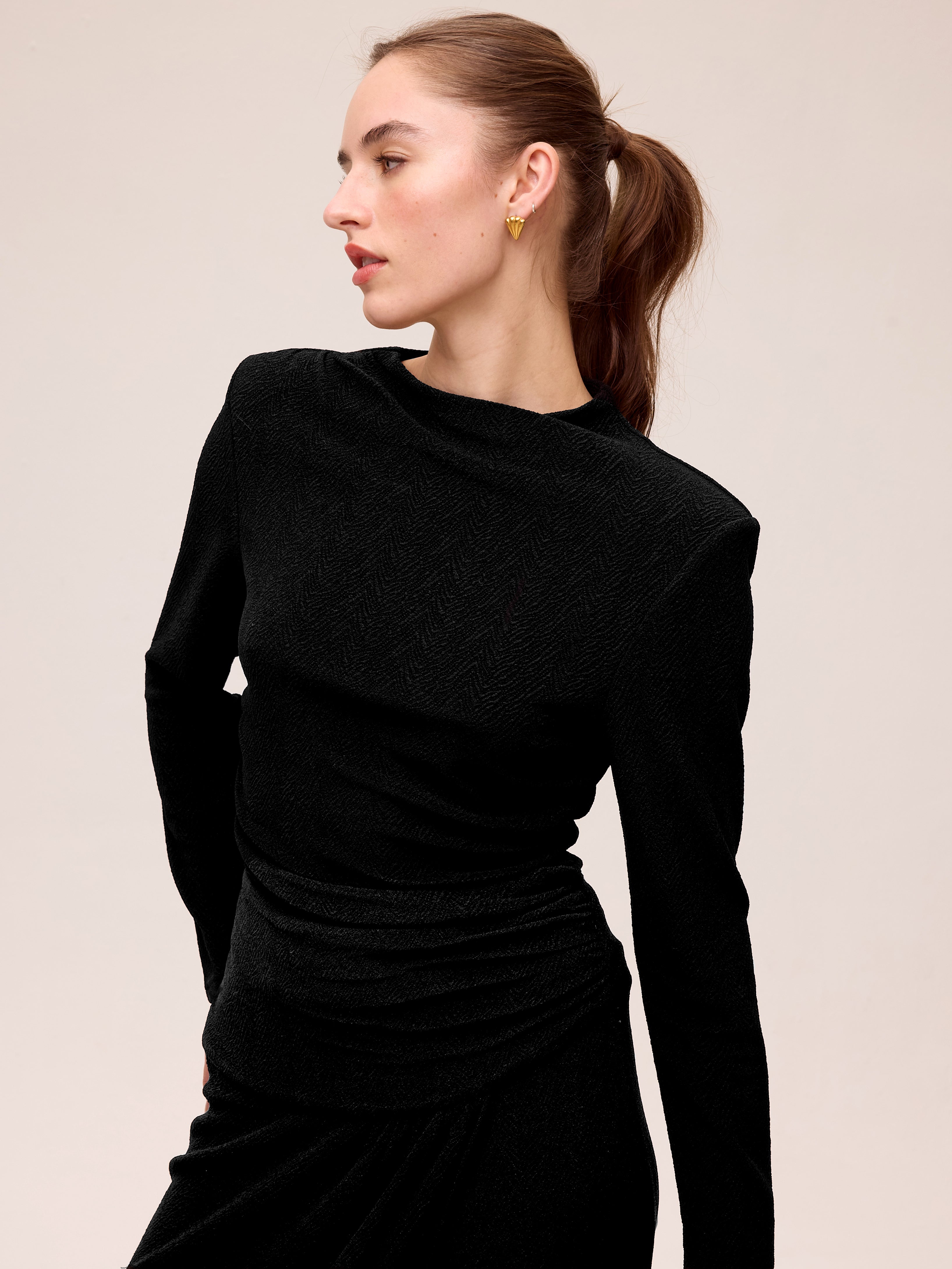 FREEWAY BLACK - Chaquetón corto faux fur negro