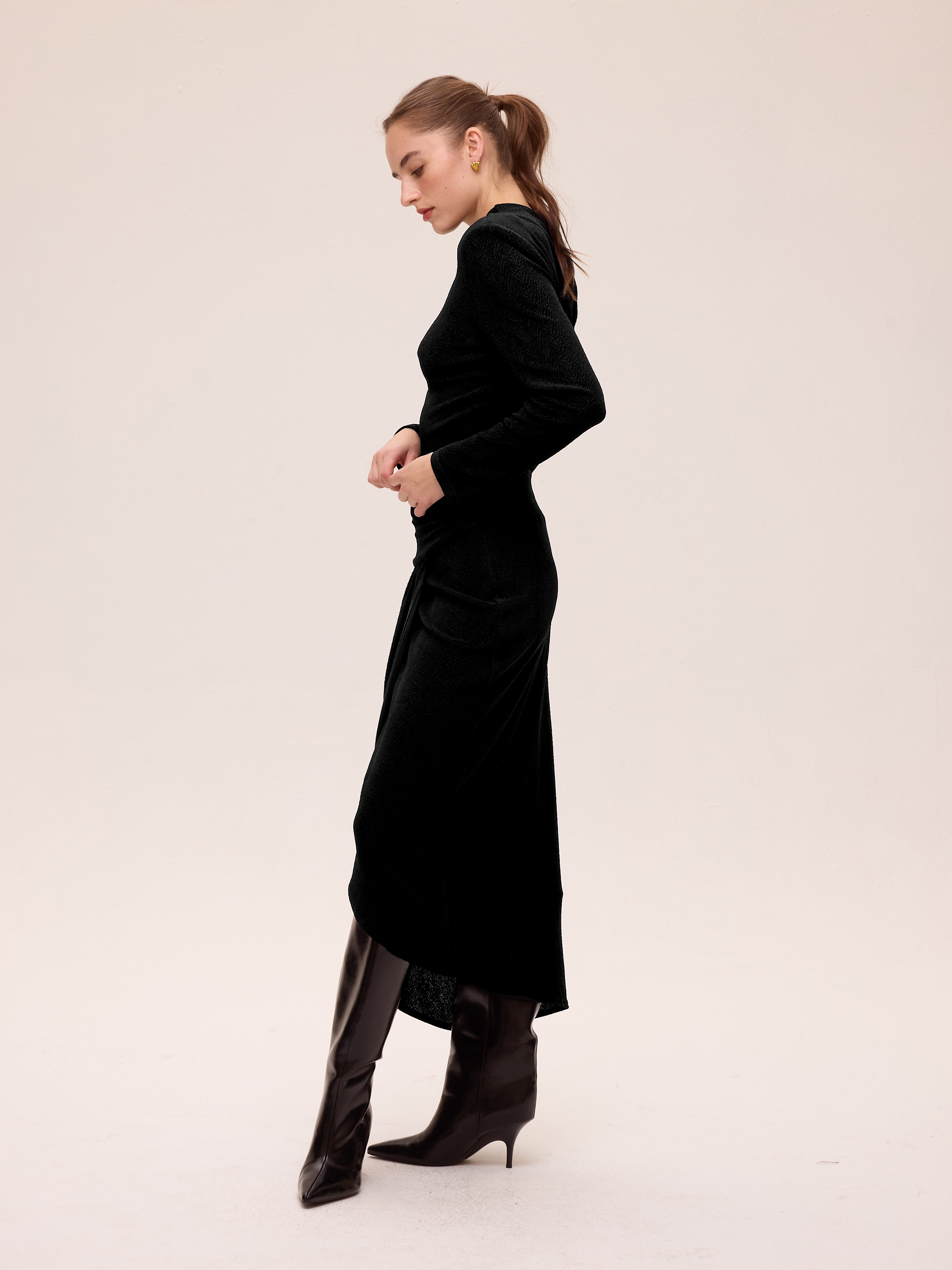 FREEWAY BLACK - Chaquetón corto faux fur negro