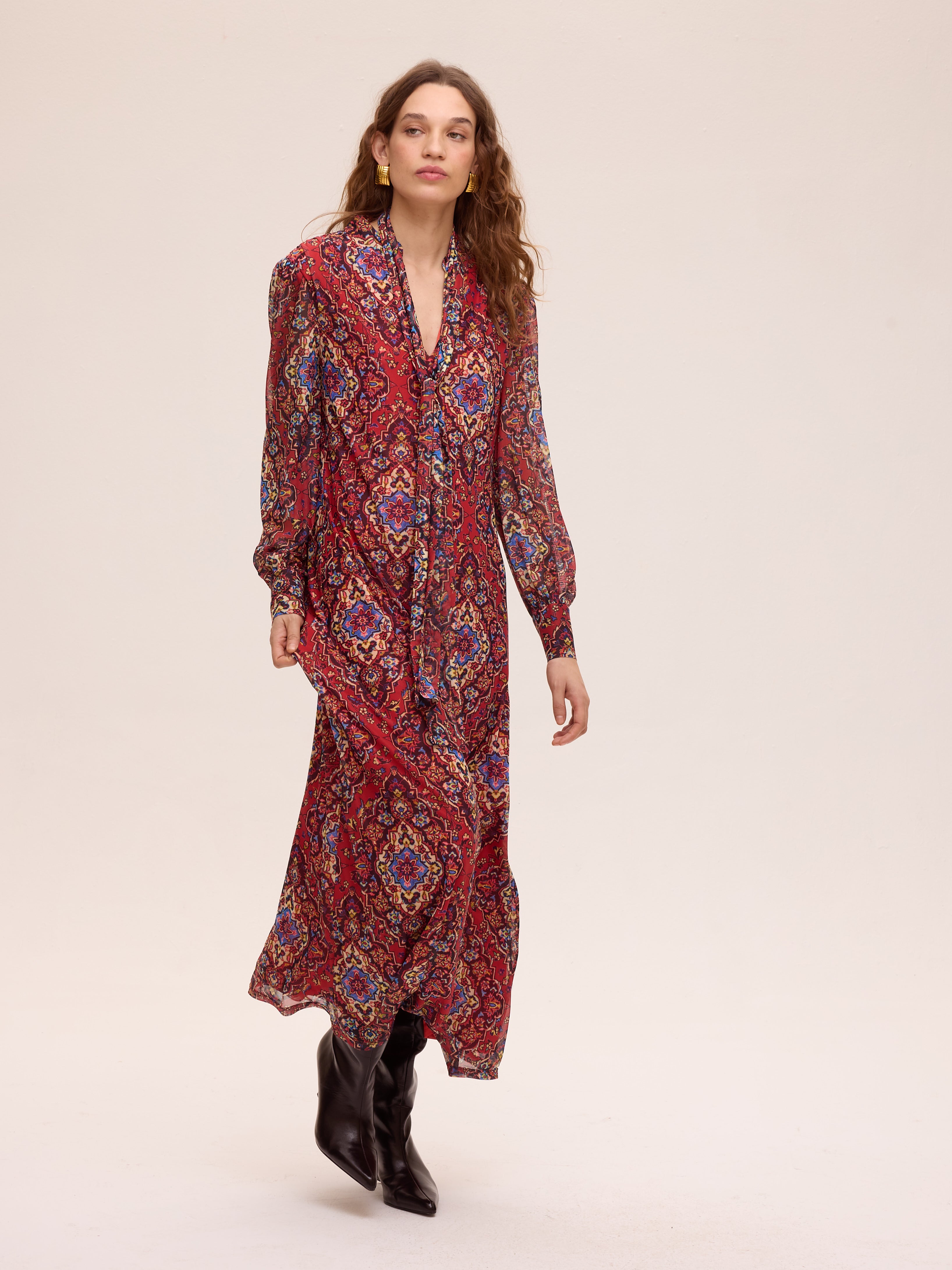 SUMMIT PRINT - Vestido amplio tul estampado boho