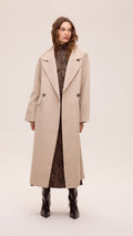 METRO ECRU - Abrigo largo sastrero alpaca ecru