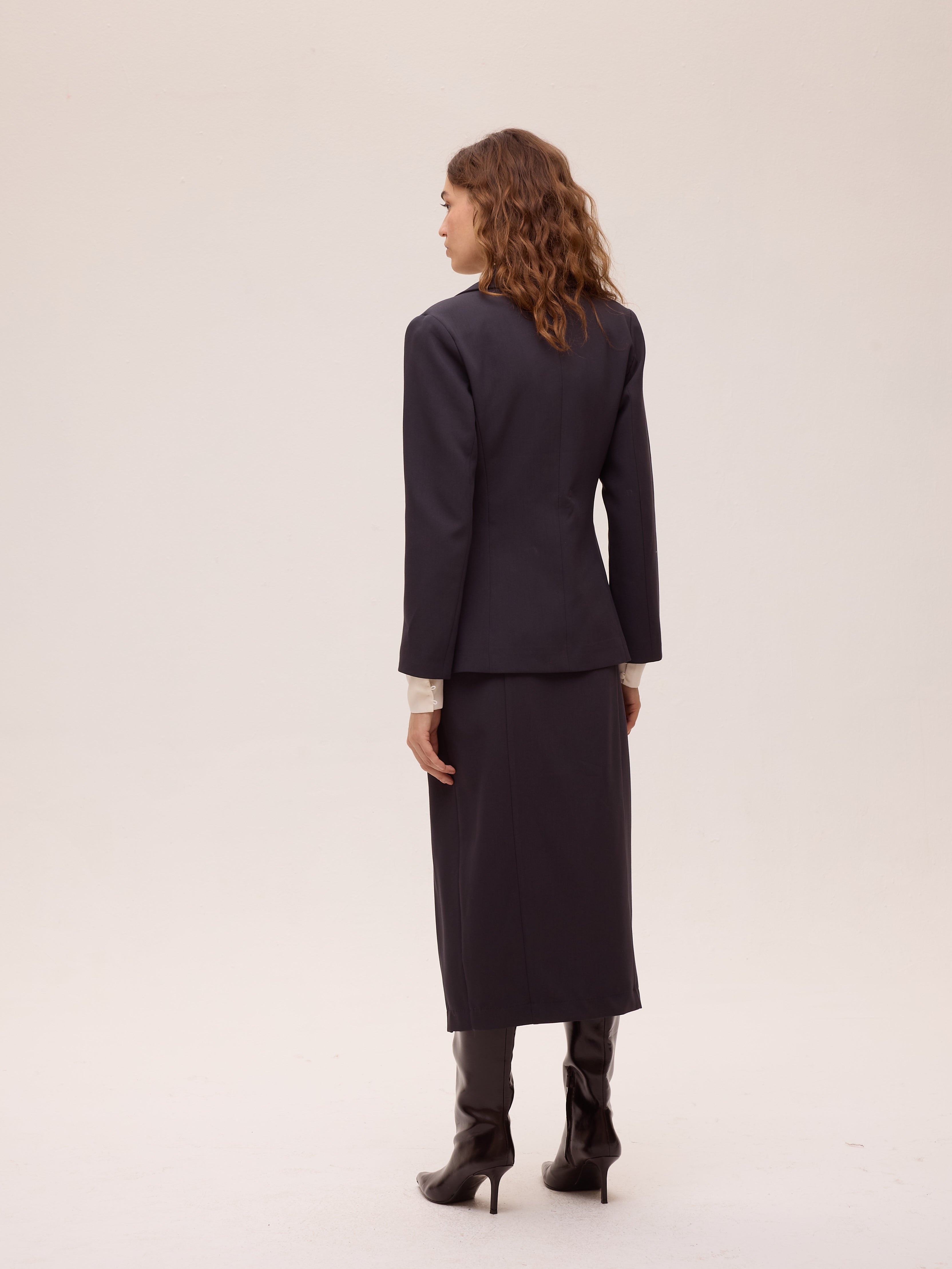 SILENCE GREY - Blazer cuello solapa entallada color gris