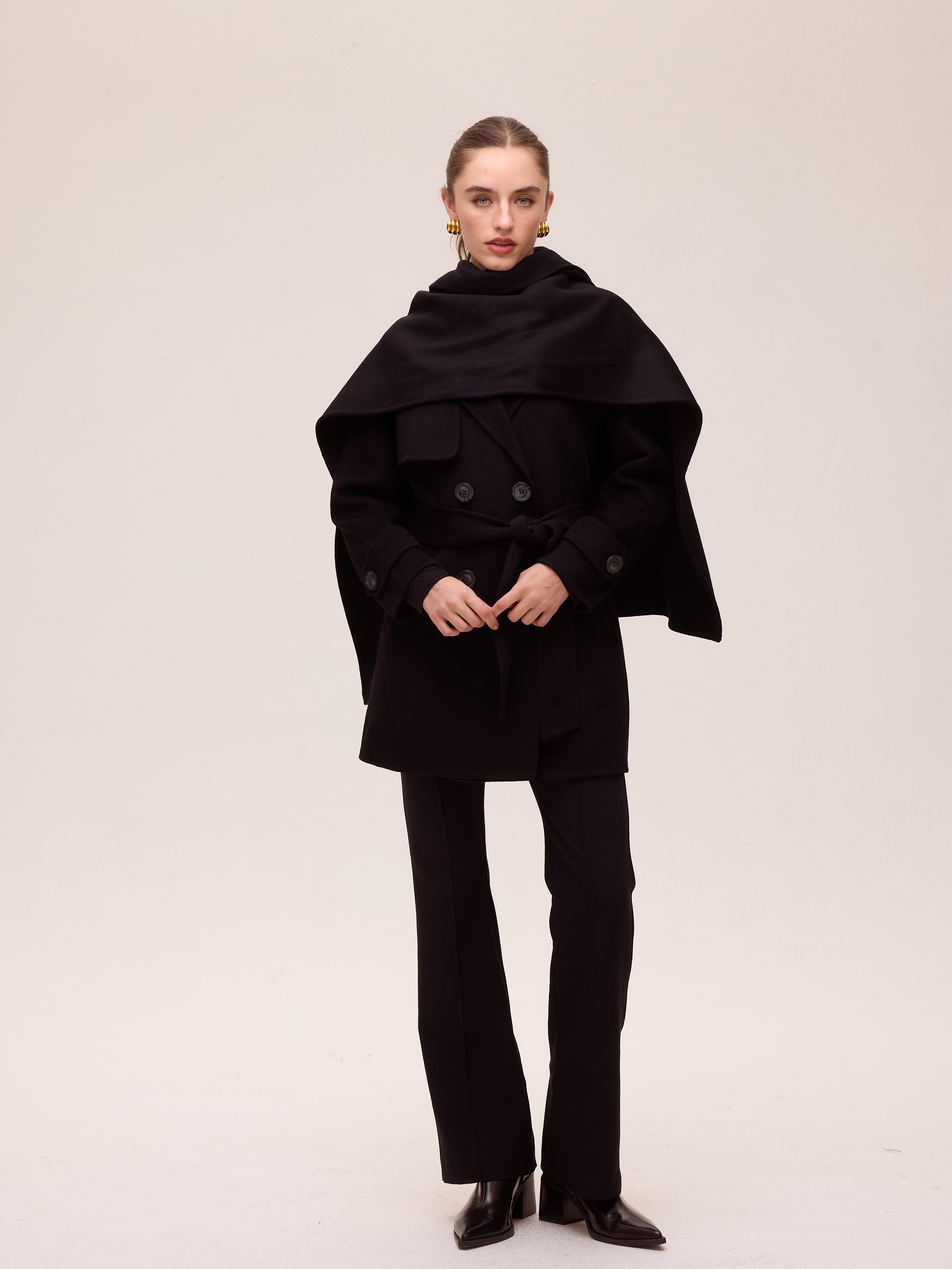 TICKET BLACK - Bufanda paño lana negra