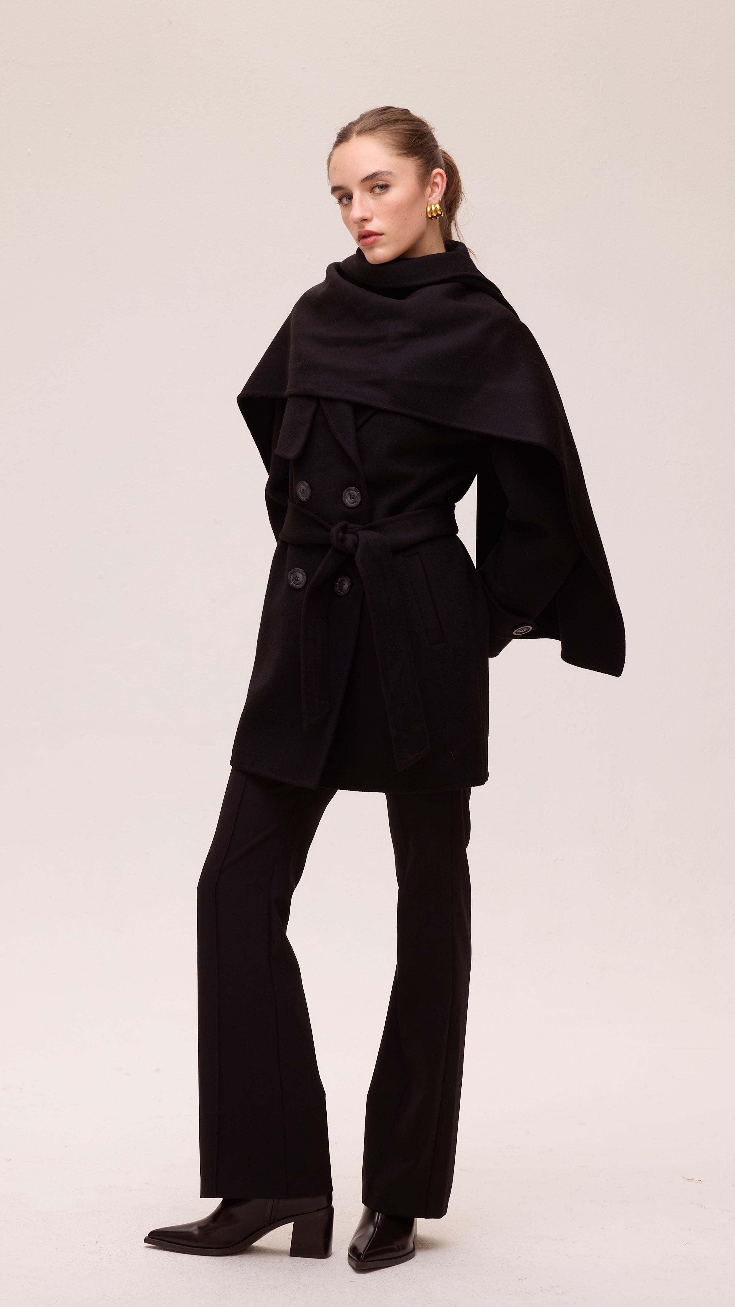 TICKET BLACK - Bufanda paño lana negra