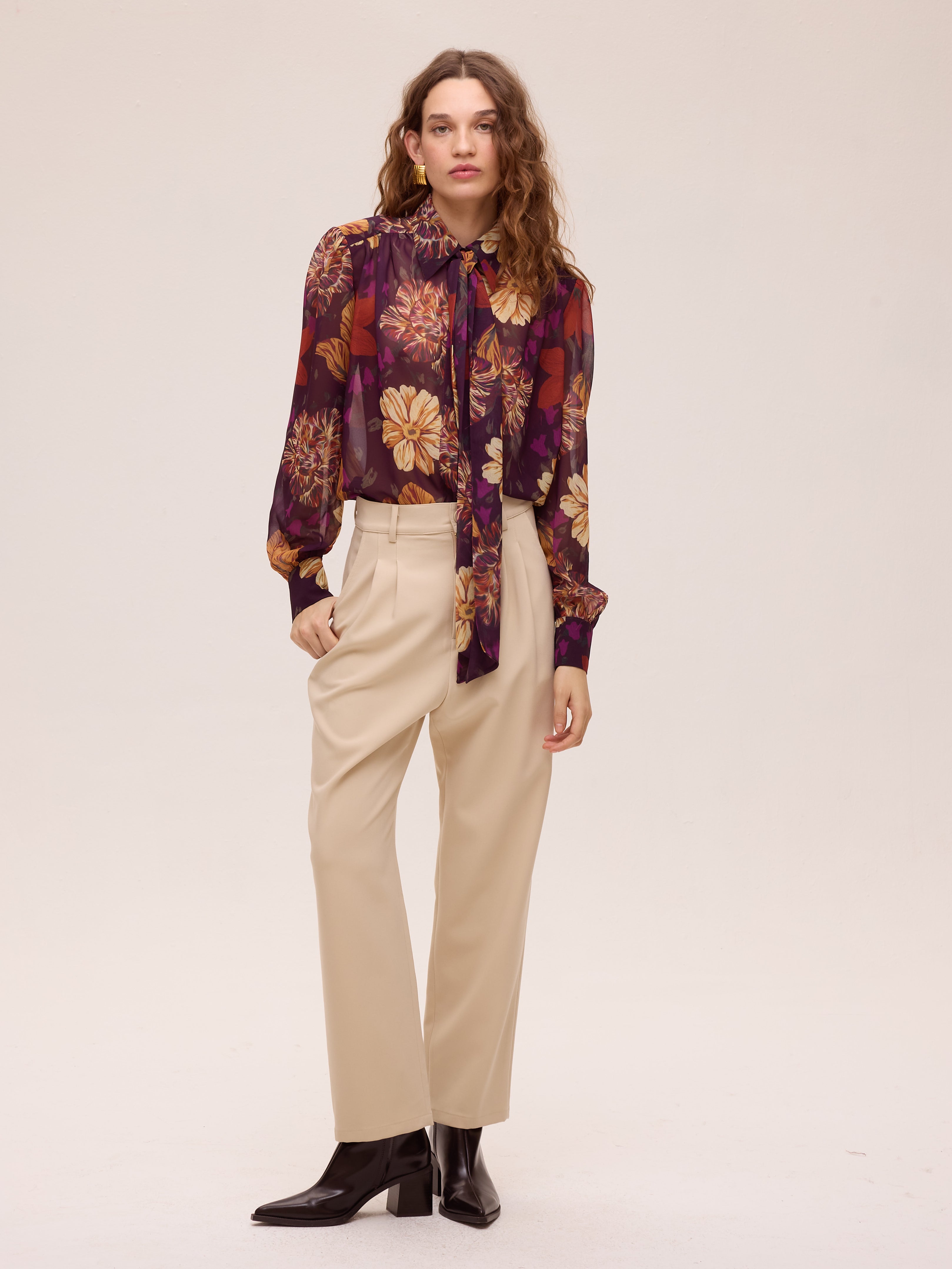 ALLURE FLOWERS - Camisa gasa print flores