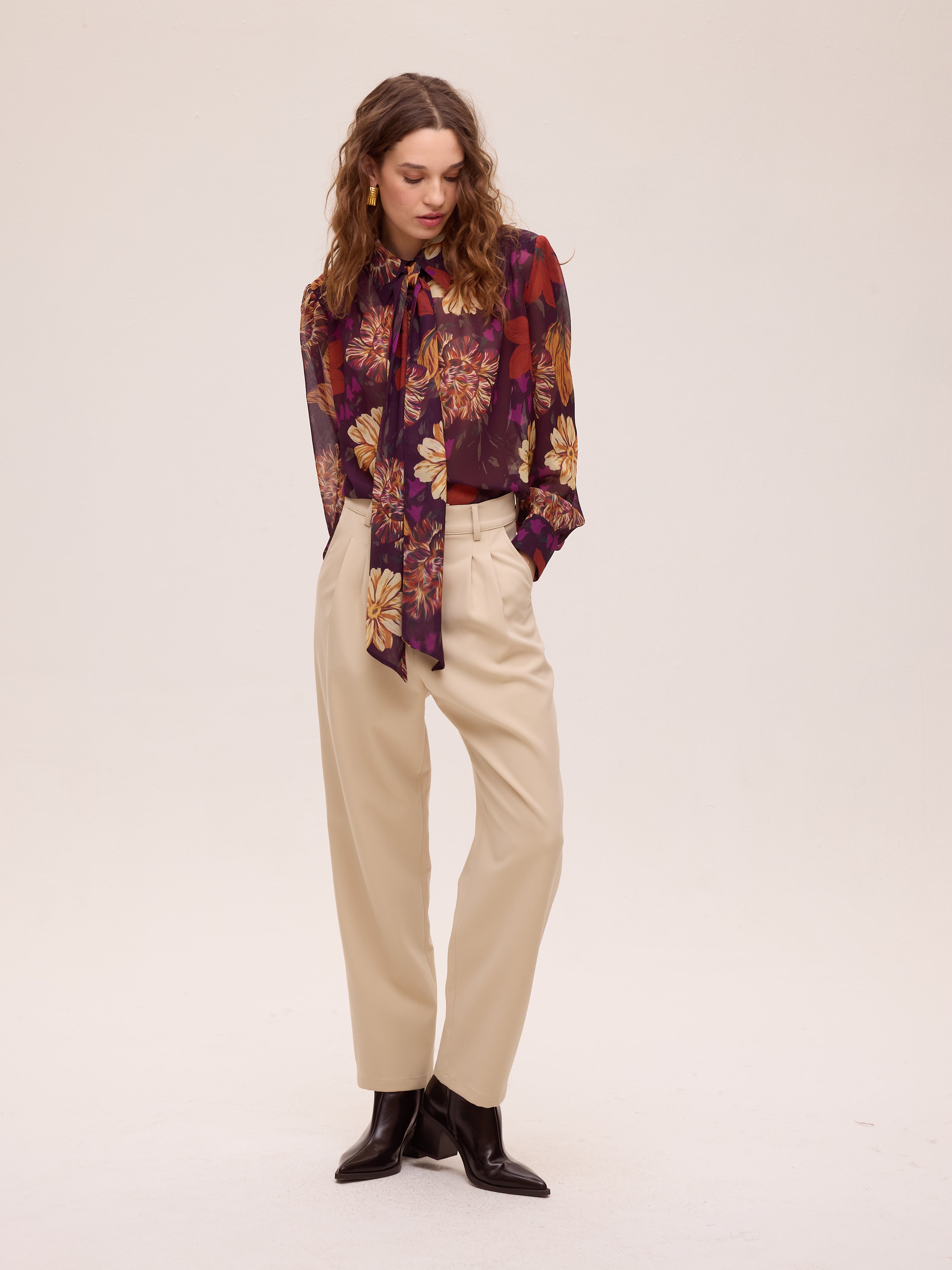 ALLURE FLOWERS - Camisa gasa print flores